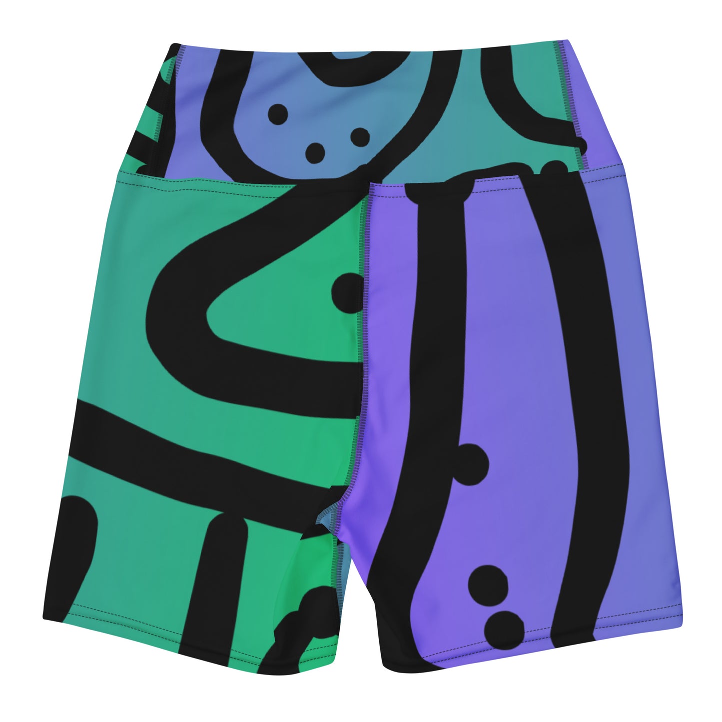 Bespoke Print II - Ombre Purple and green Yoga Shorts