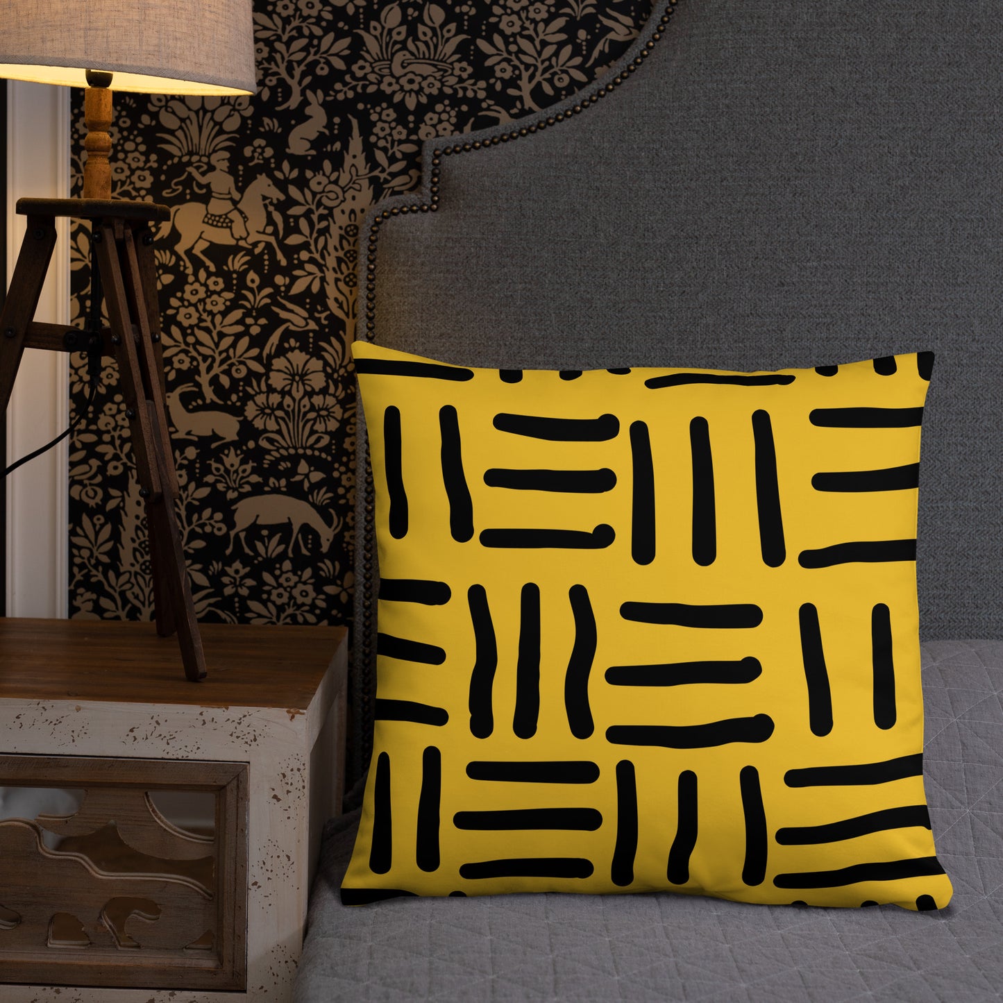 Bespoke Print - Yellow and Black - Basic Pillow