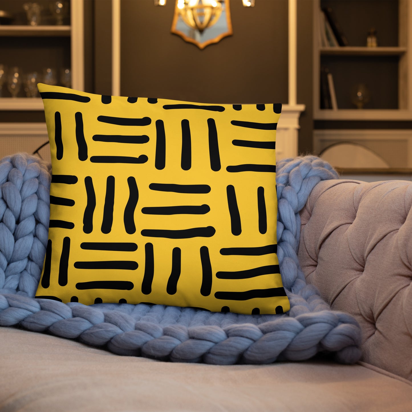 Bespoke Print - Yellow and Black - Basic Pillow