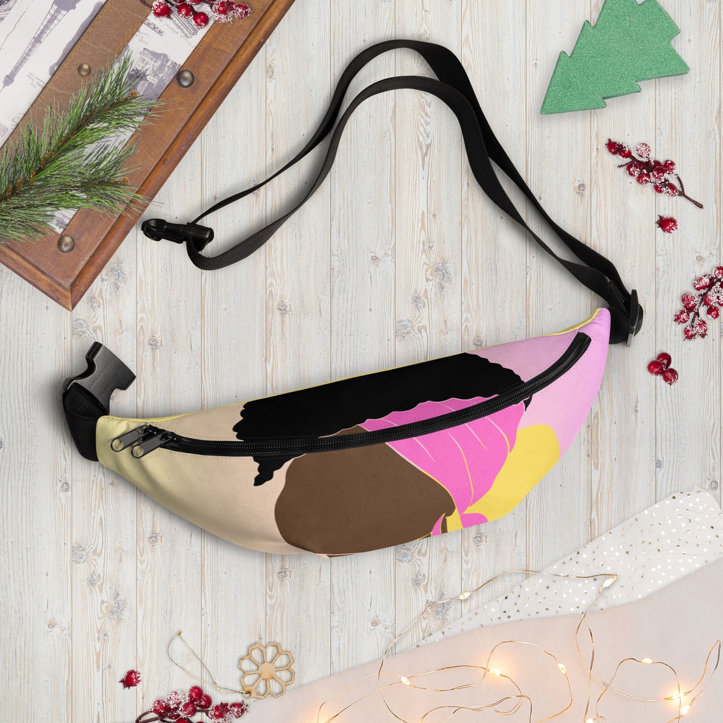 Bronze lady - Pink and Yellow Fanny Pack