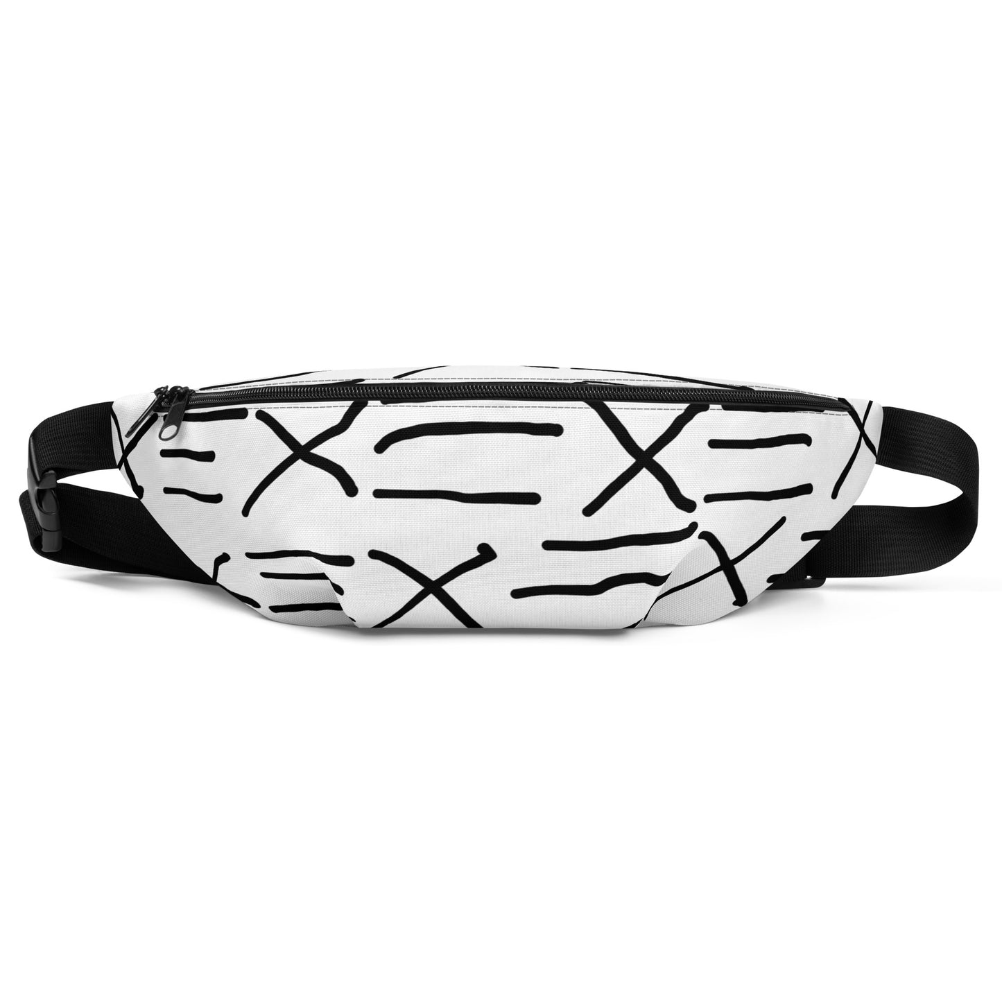 Mud Cloth Inspired Print  - White and Black - Fanny Pack