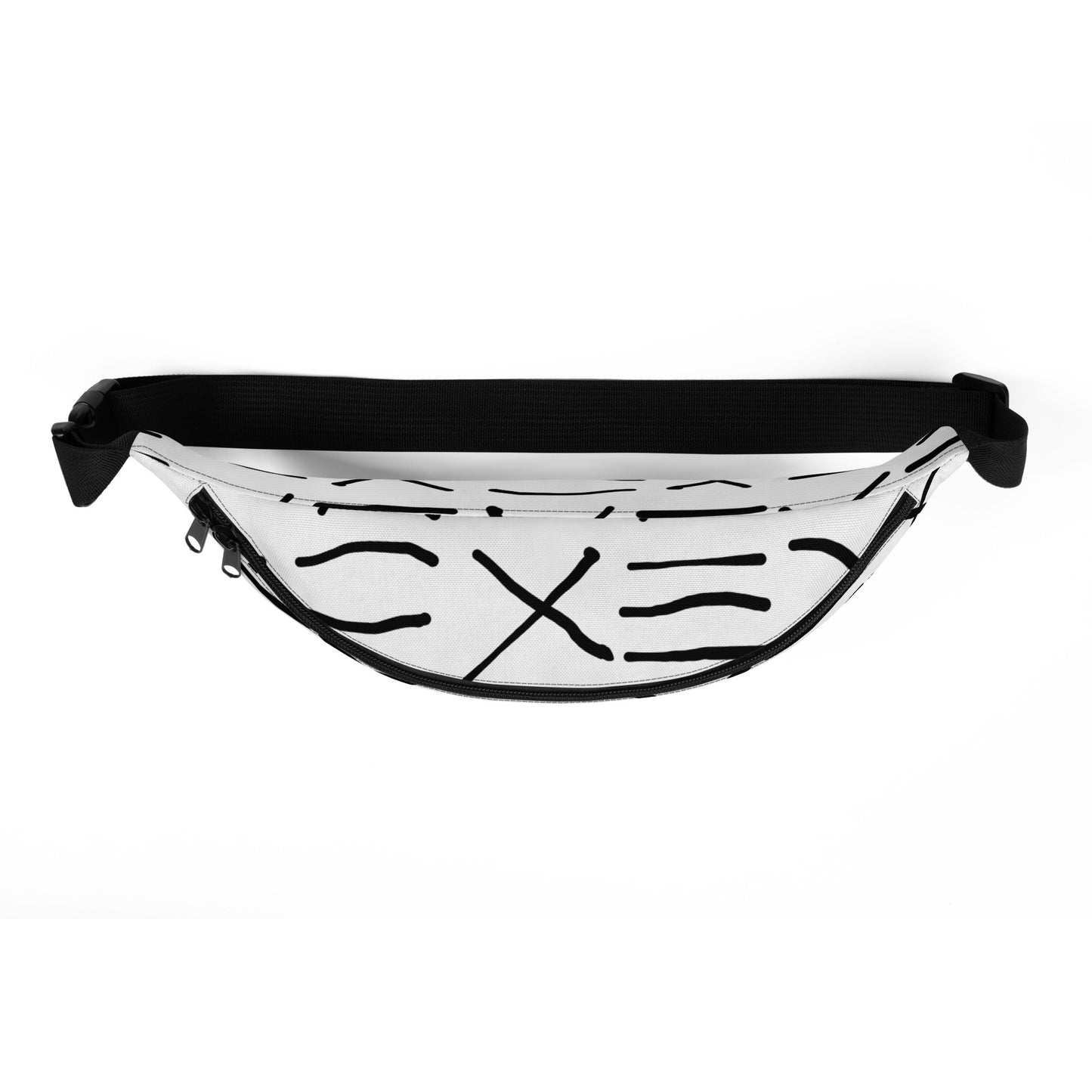 Mud Cloth Inspired Print  - White and Black - Fanny Pack