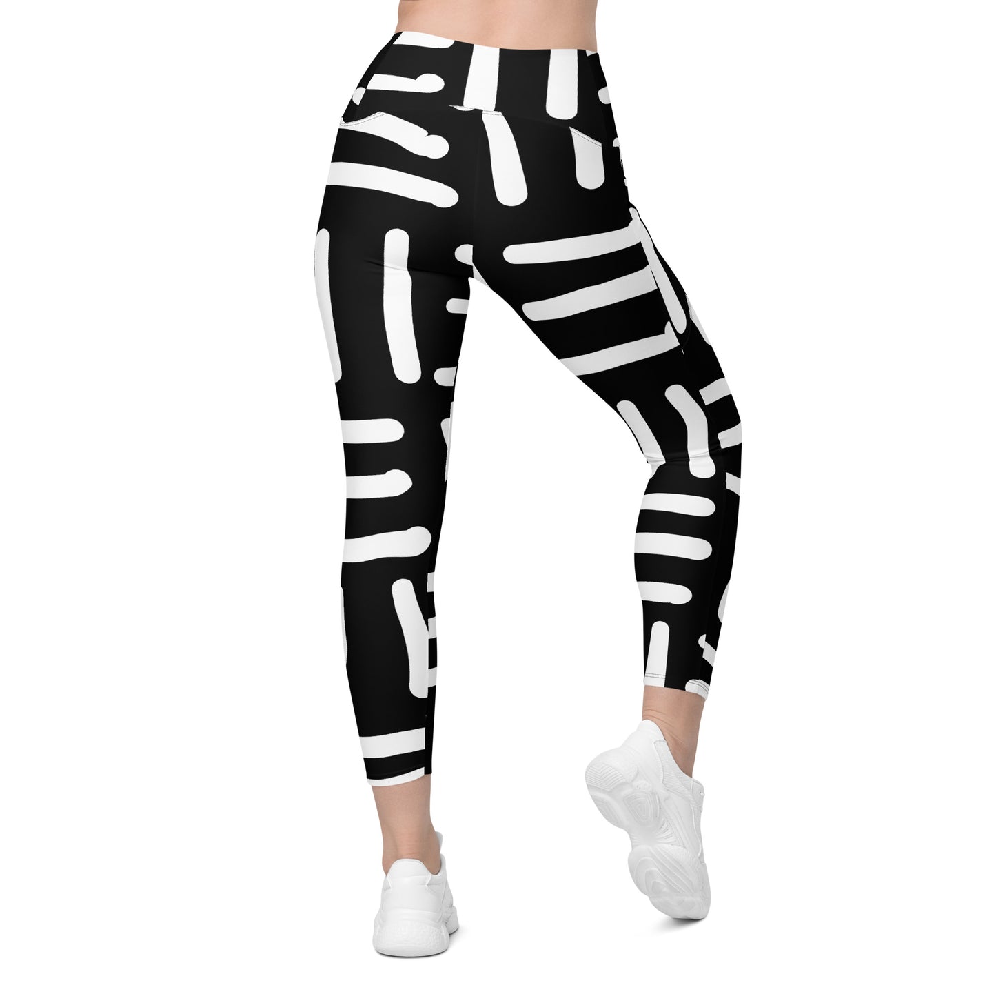 Bespoke Print II - Black and White - Leggings with pockets