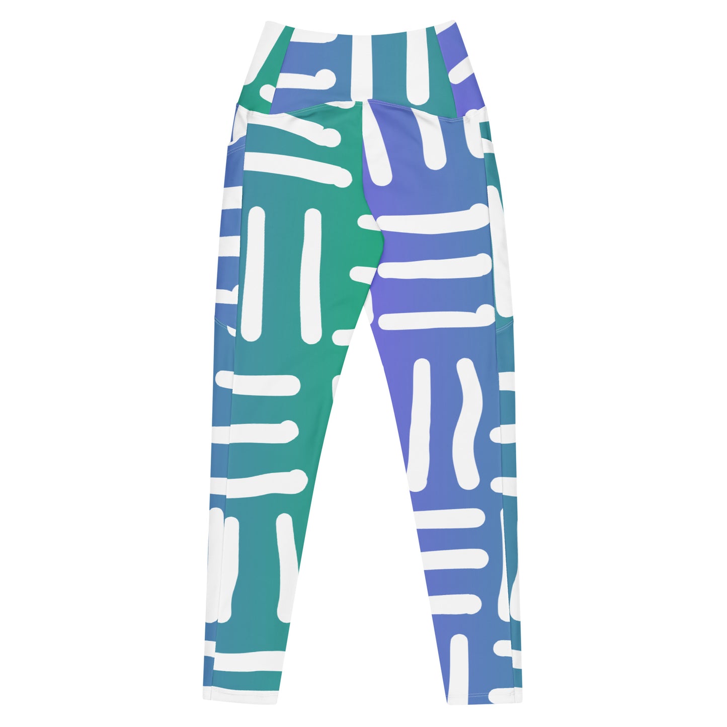 Bespoke Print II - Turquoise and White - Leggings with pockets