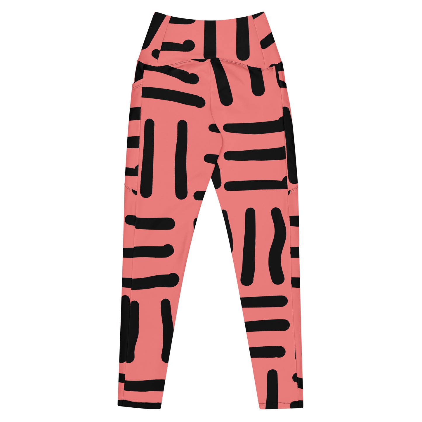 Bespoke Print II- pink and Black -- Leggings with pockets