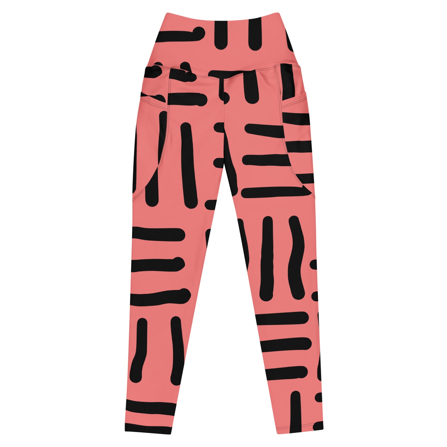 Bespoke Print II- pink and Black -- Leggings with pockets