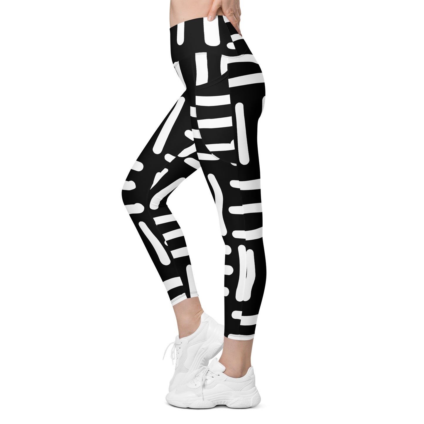 Bespoke Print II - Black and White - Leggings with pockets