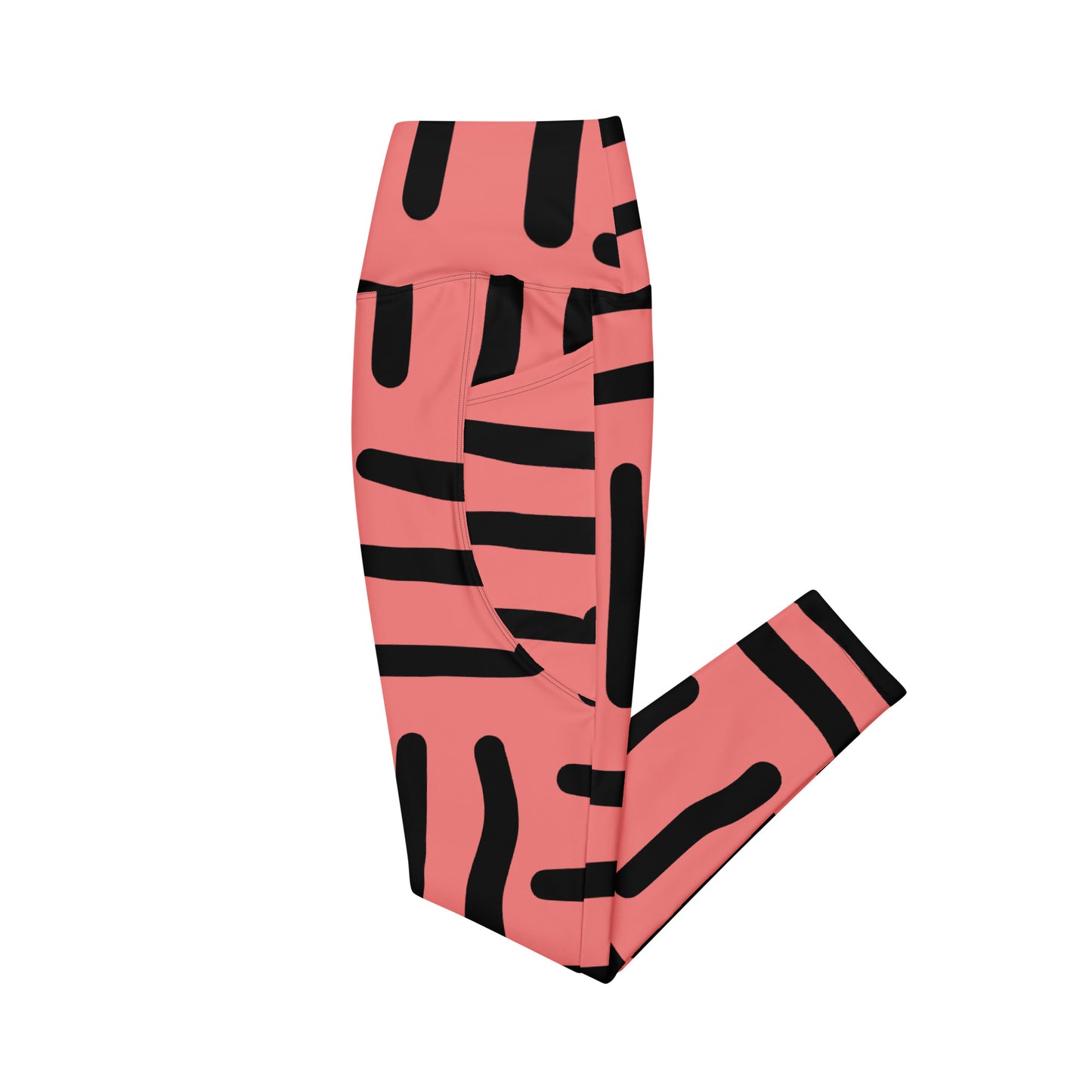 Bespoke Print II- pink and Black -- Leggings with pockets