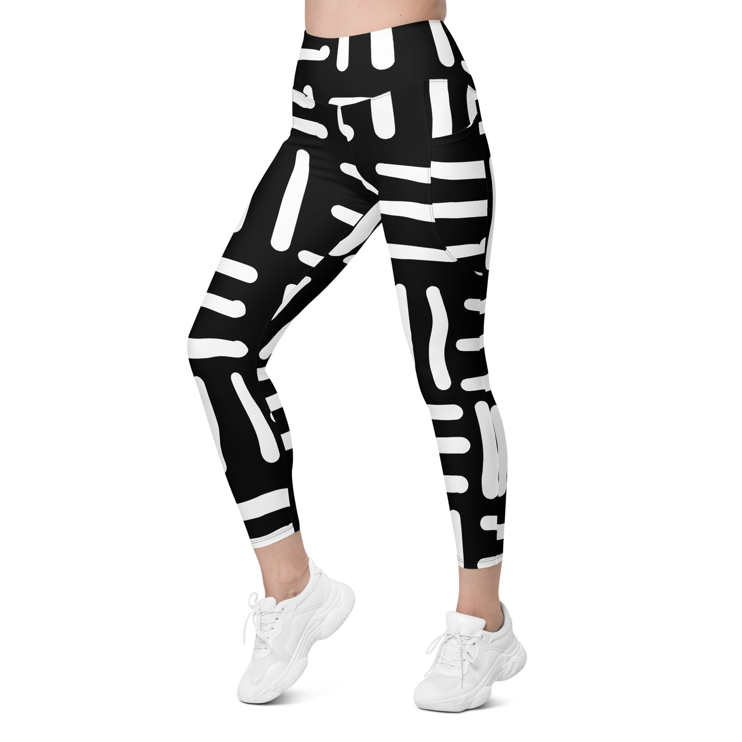 Bespoke Print II - Black and White - Leggings with pockets