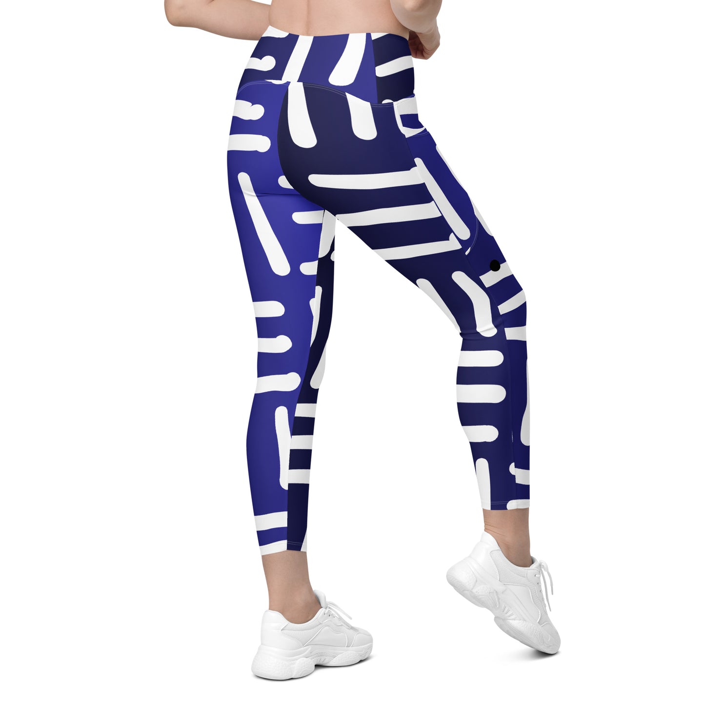 Bespoke Print II - Blue and White - Leggings with pockets