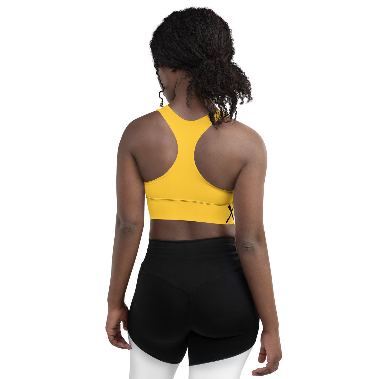 Mud Cloth Inspired Print - Yellow - Longline sports bra