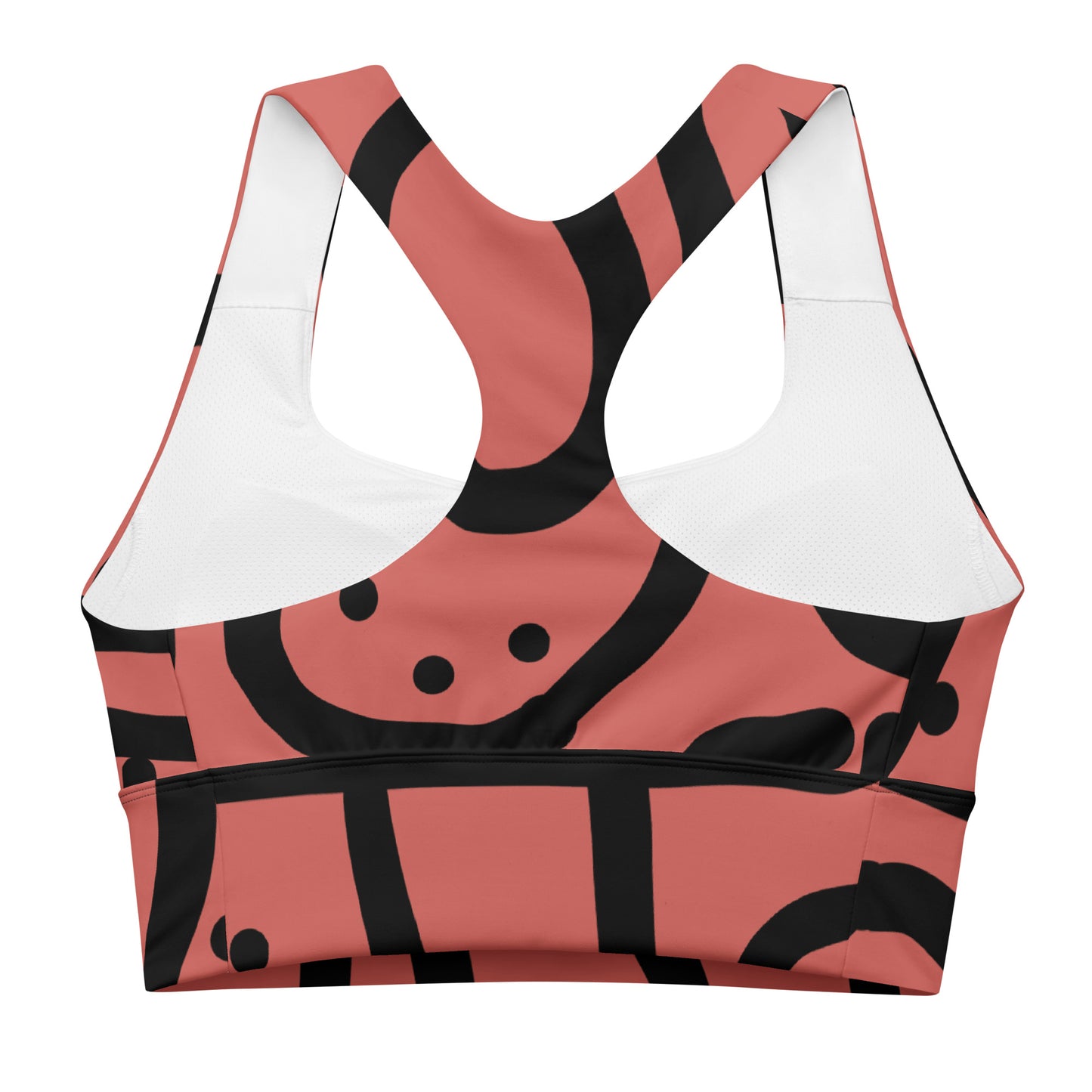 Bespoke Curvy Print - Rosy Pink - Longline sports bra