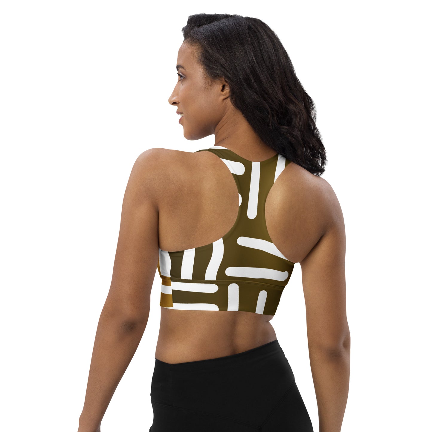 Bespoke Print - Bronze and Gold - Longline sports bra