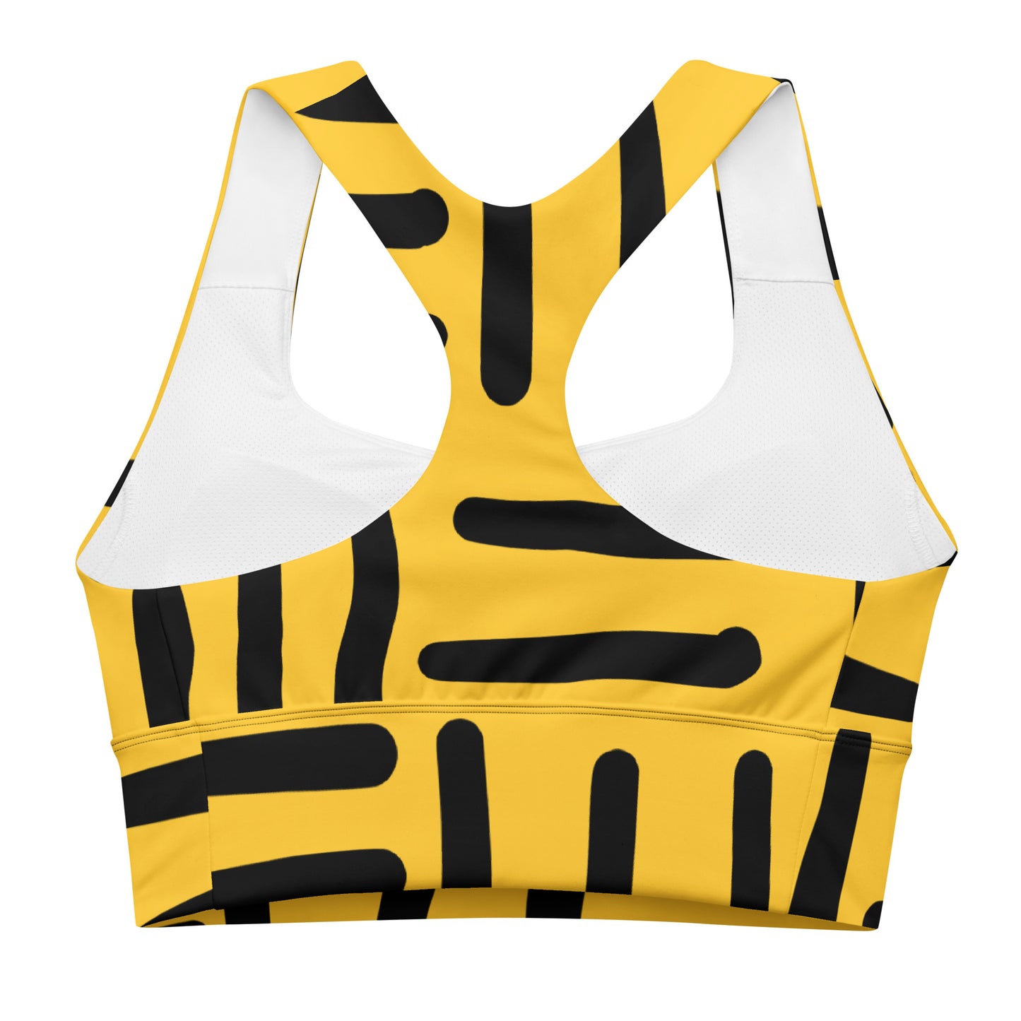 Bespoke Prints - Yellow and Black- Longline sports bra