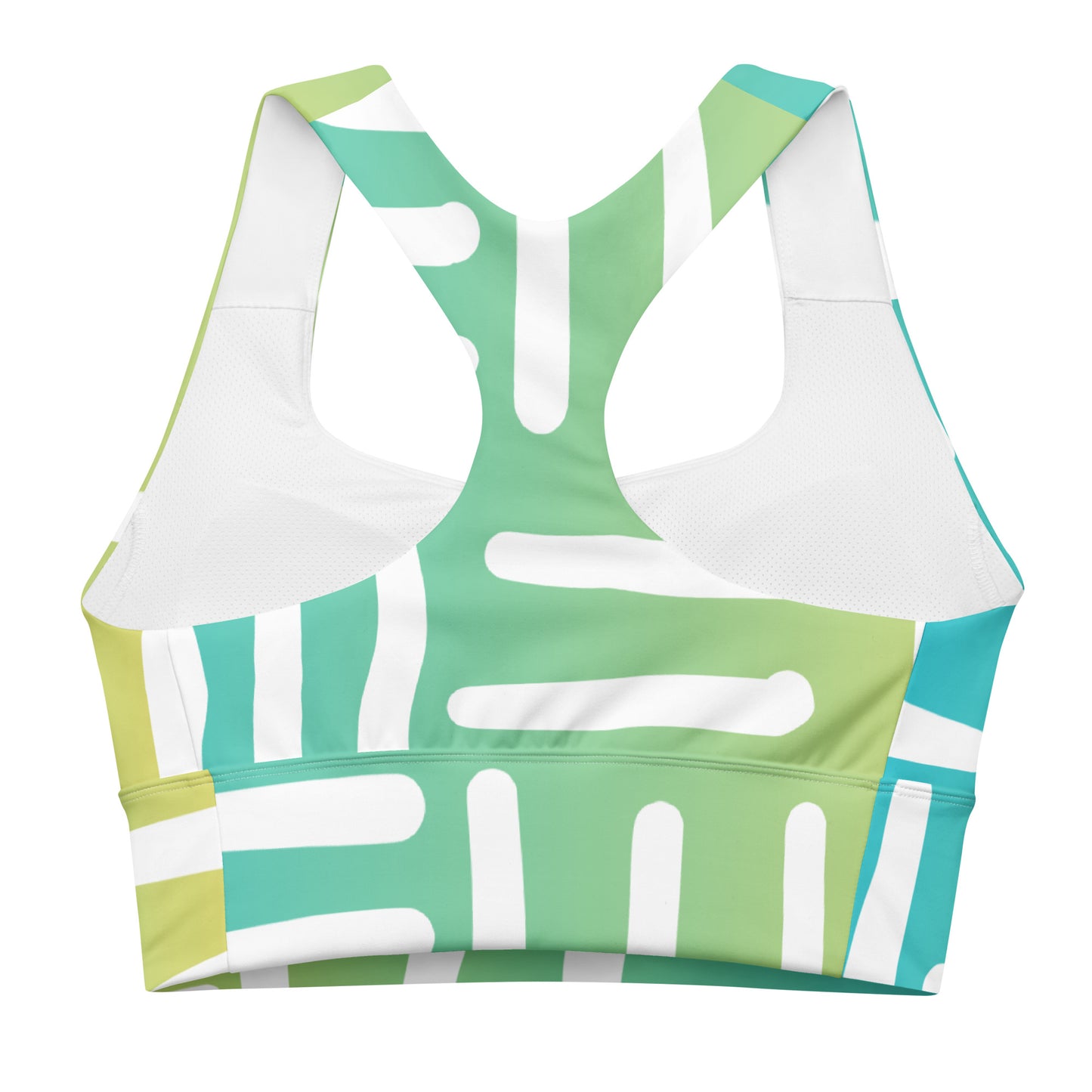 Bespoke Print II - Ombre Blue and Yellow - Longline sports bra