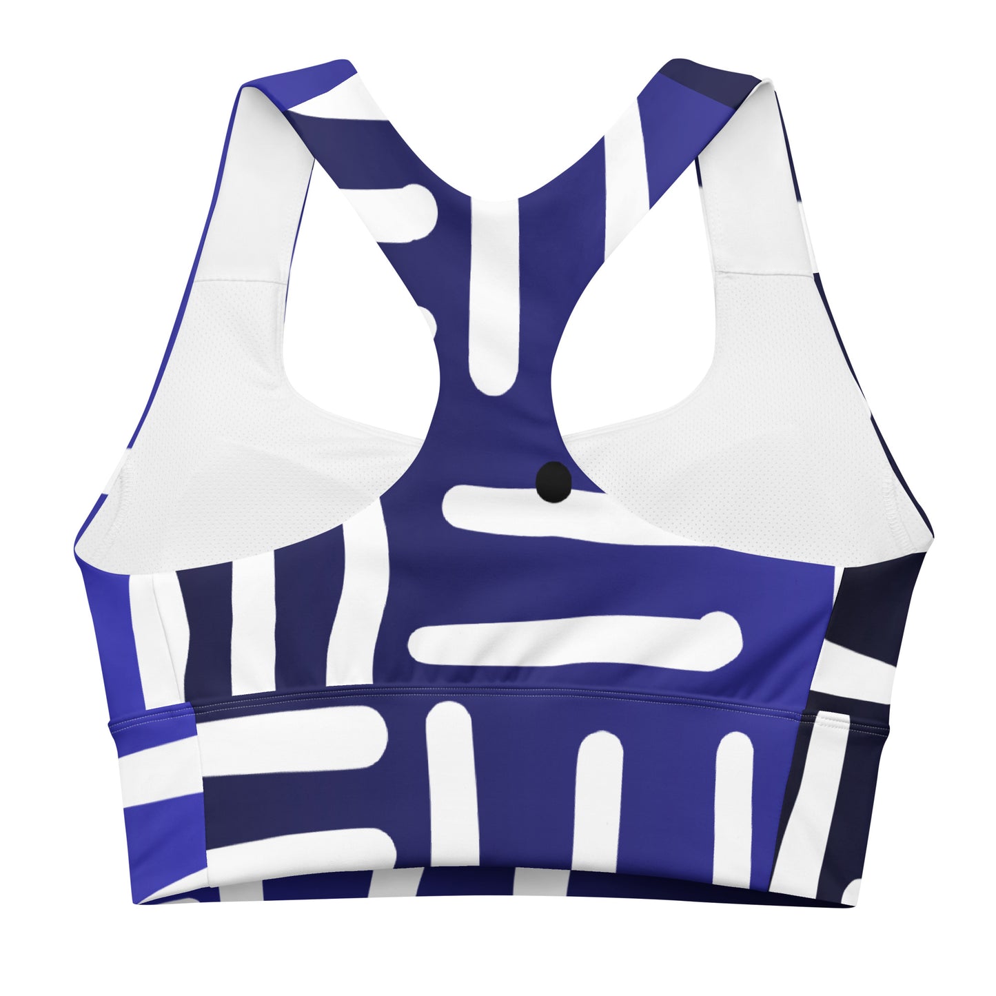 Bespoke Prints II - Blue and WhiteLongline sports bra