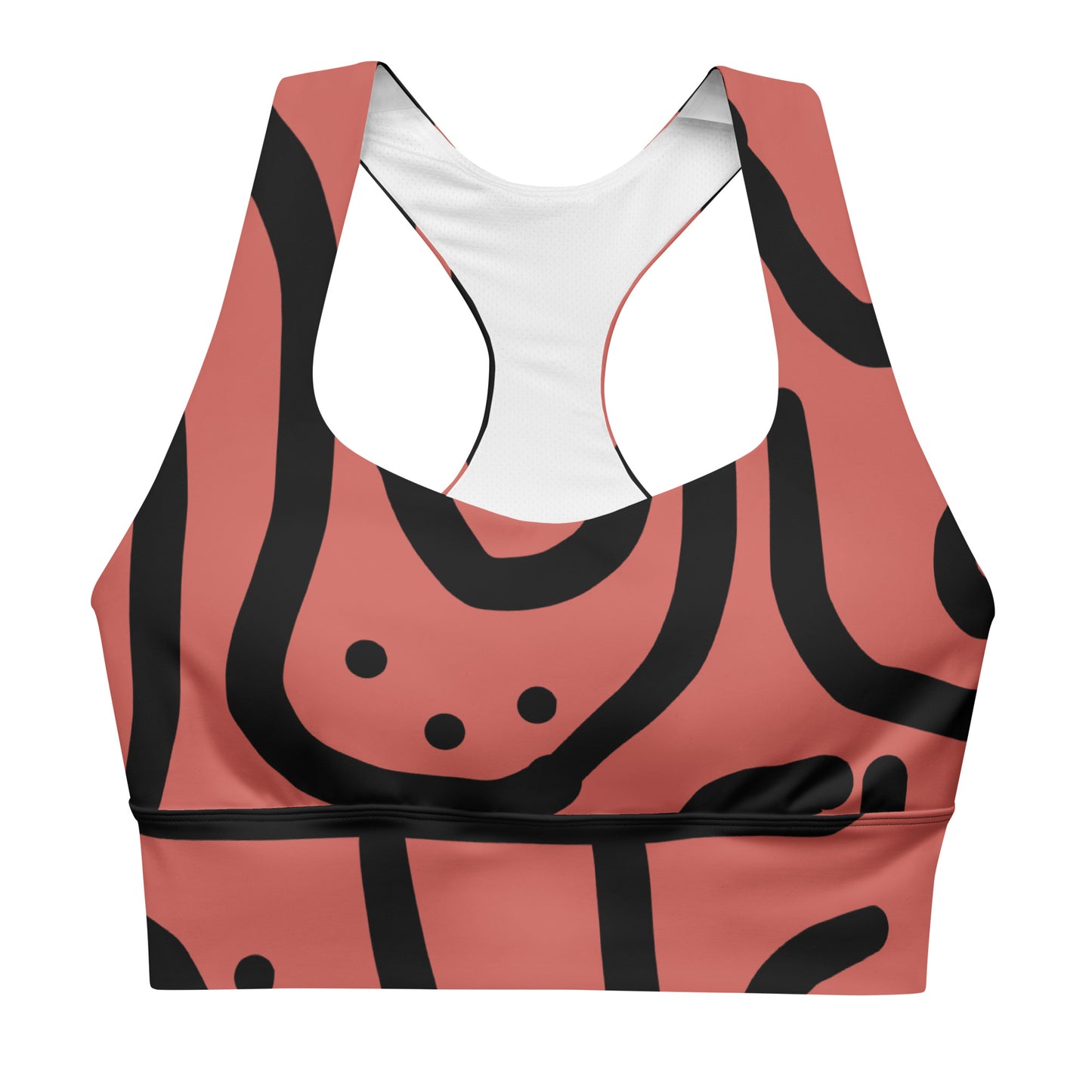 Bespoke Curvy Print - Rosy Pink - Longline sports bra