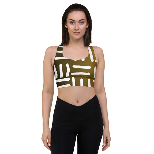 Bespoke Print - Bronze and Gold - Longline sports bra