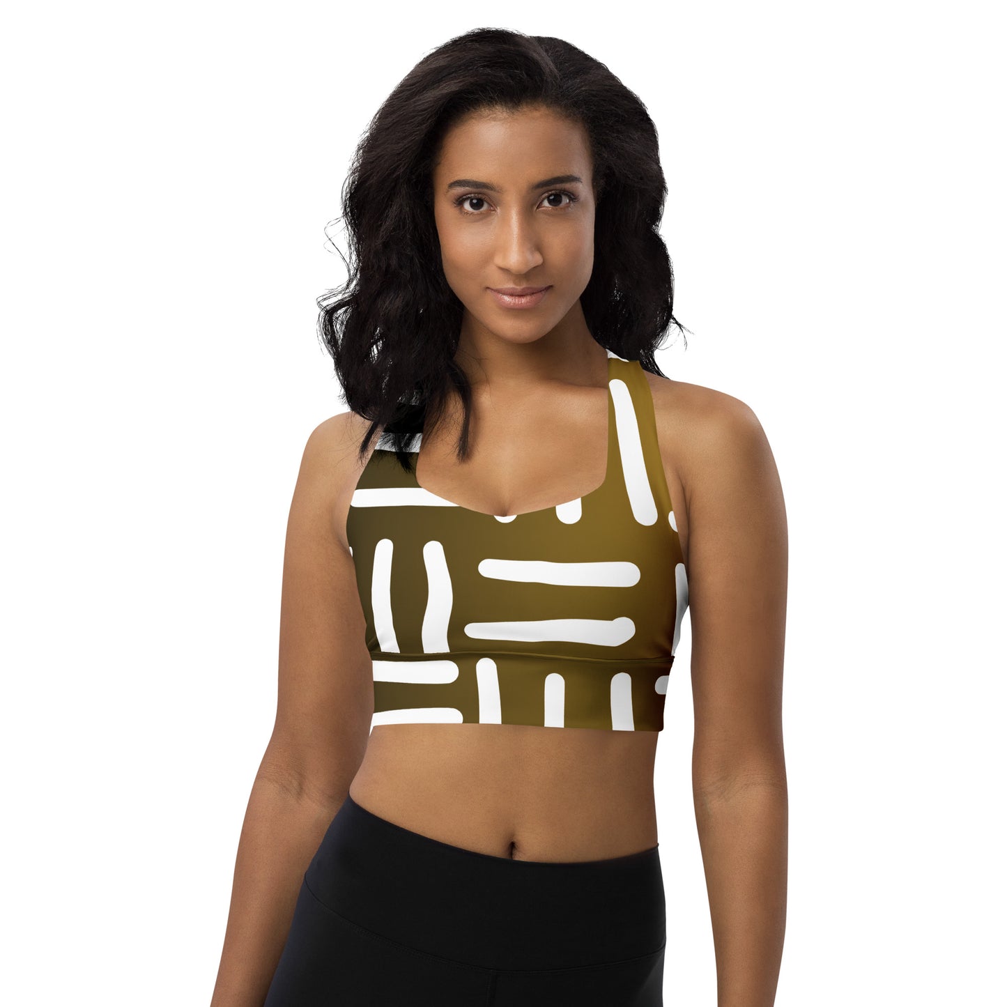 Bespoke Print - Bronze and Gold - Longline sports bra