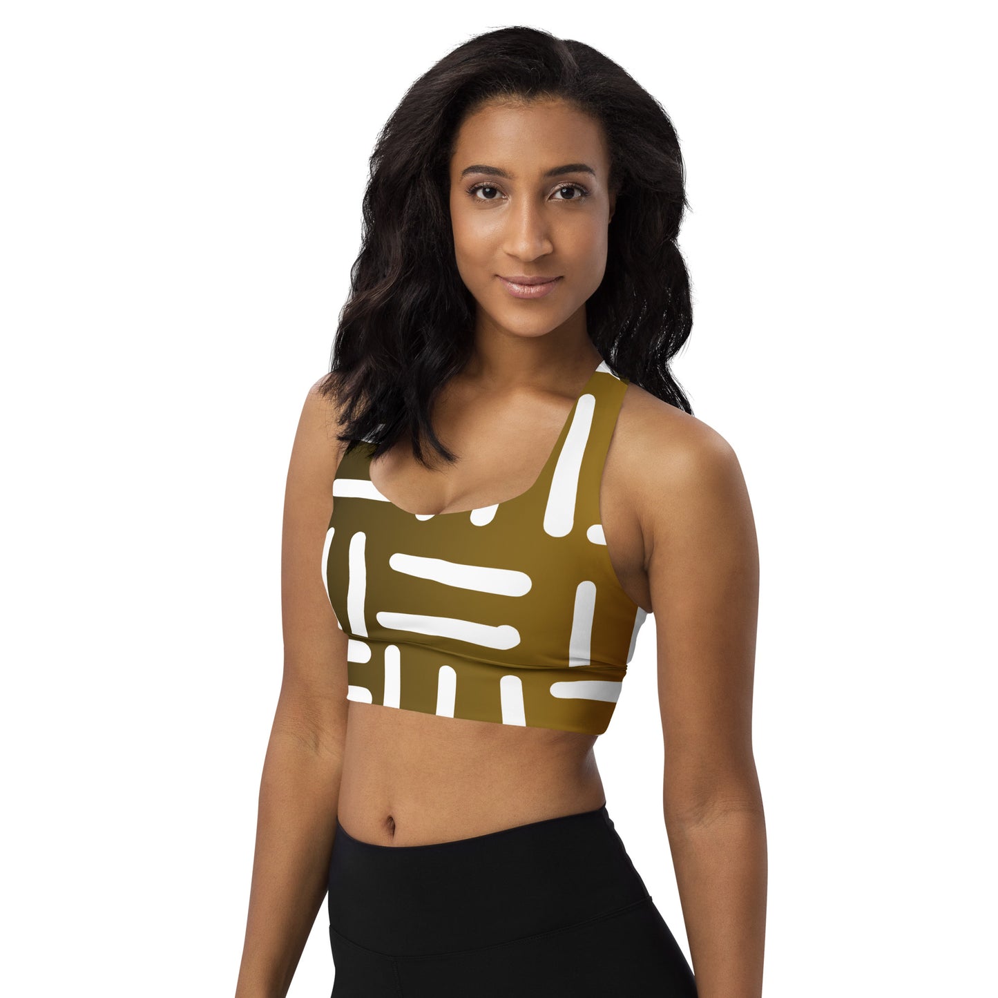 Bespoke Print - Bronze and Gold - Longline sports bra