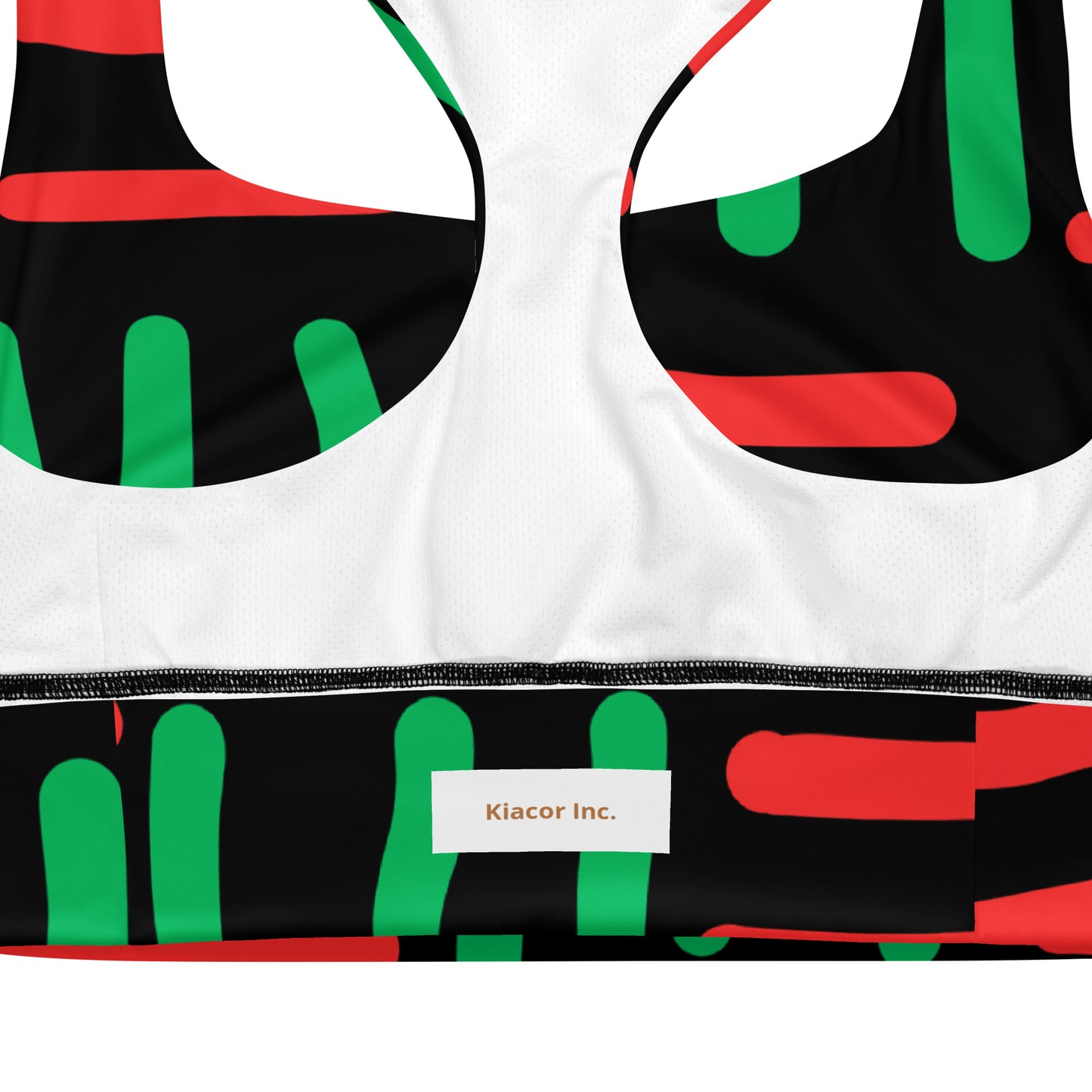 JUNETEENTH - Bespoke Prints II - Black, Red, Green - Longline sports bra