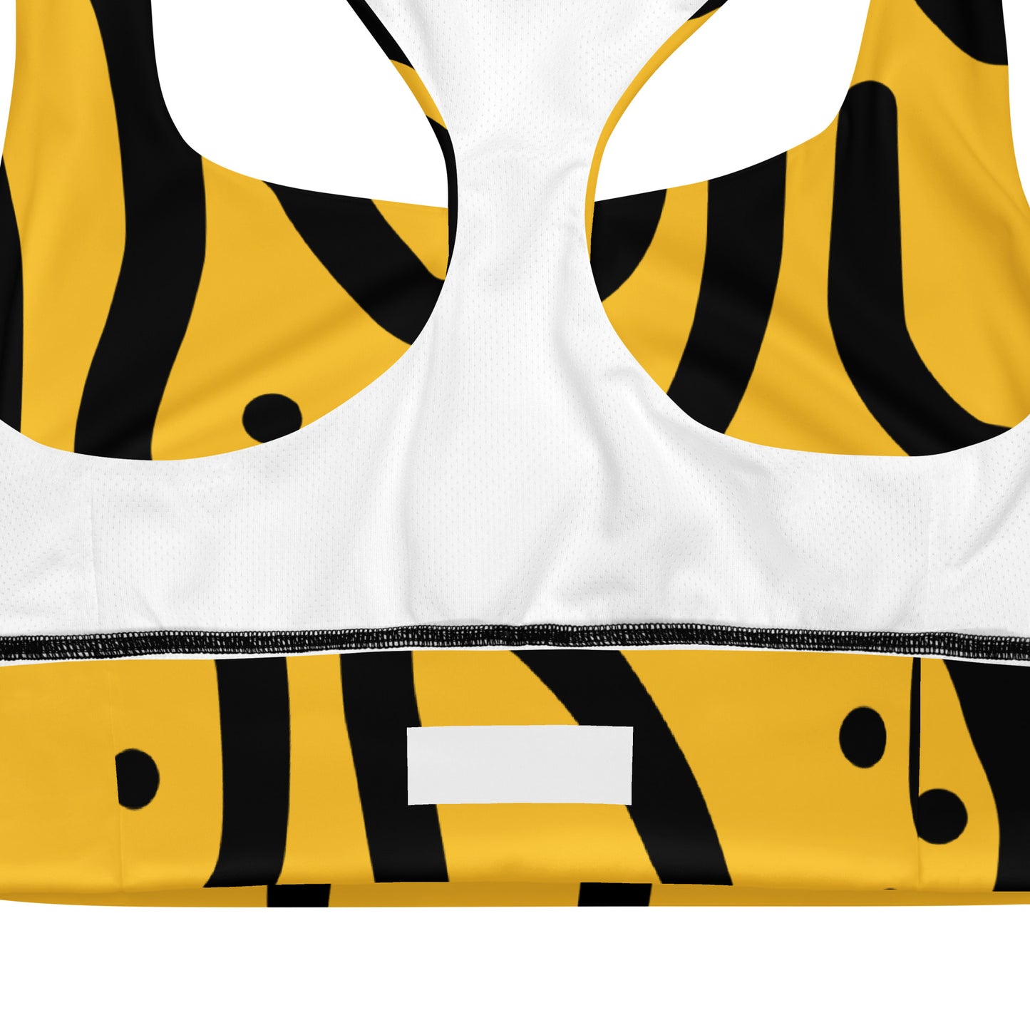 Bantu Print - Yellow Black - Longline sports bra