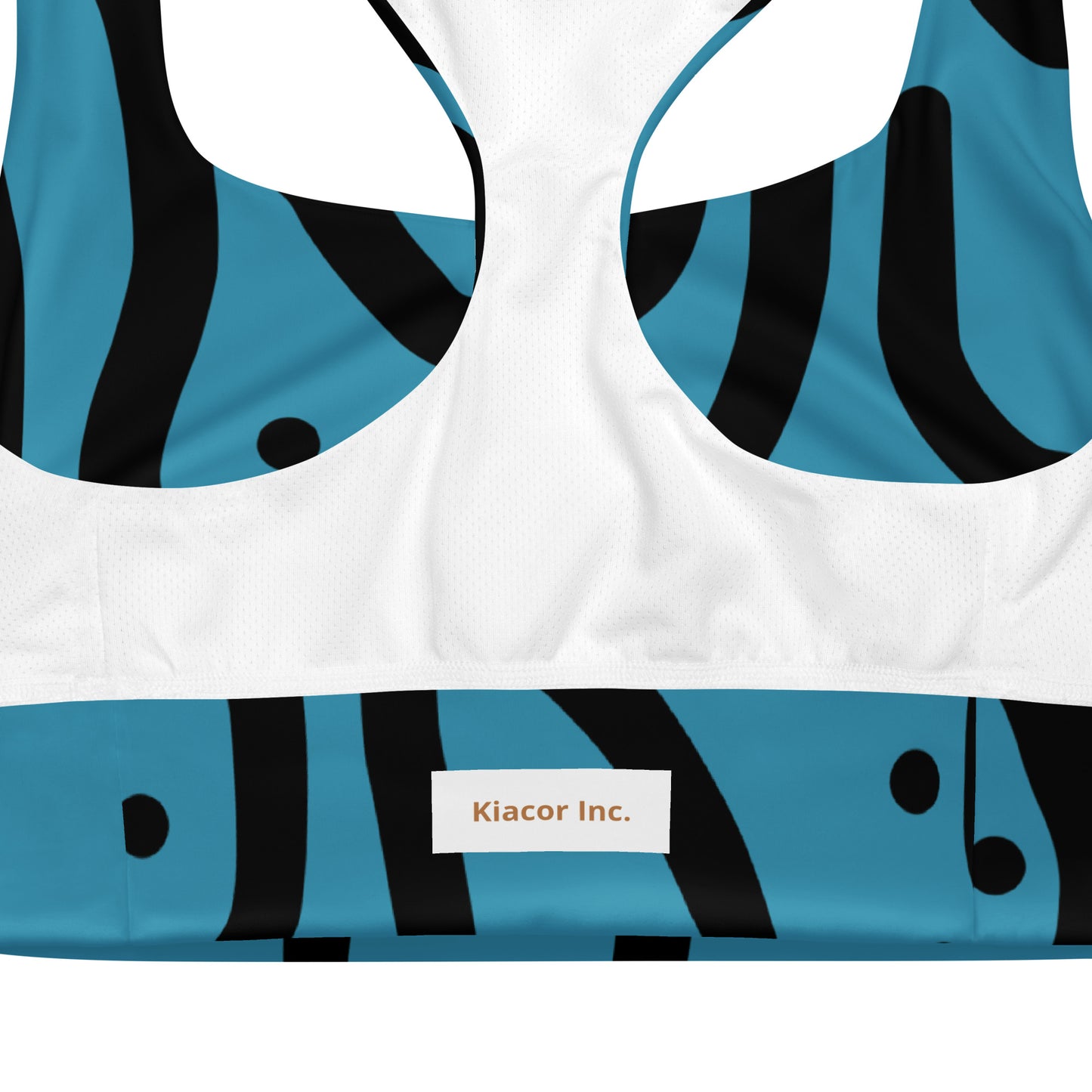 Bantu Print - Blue and Black Longline sports bra