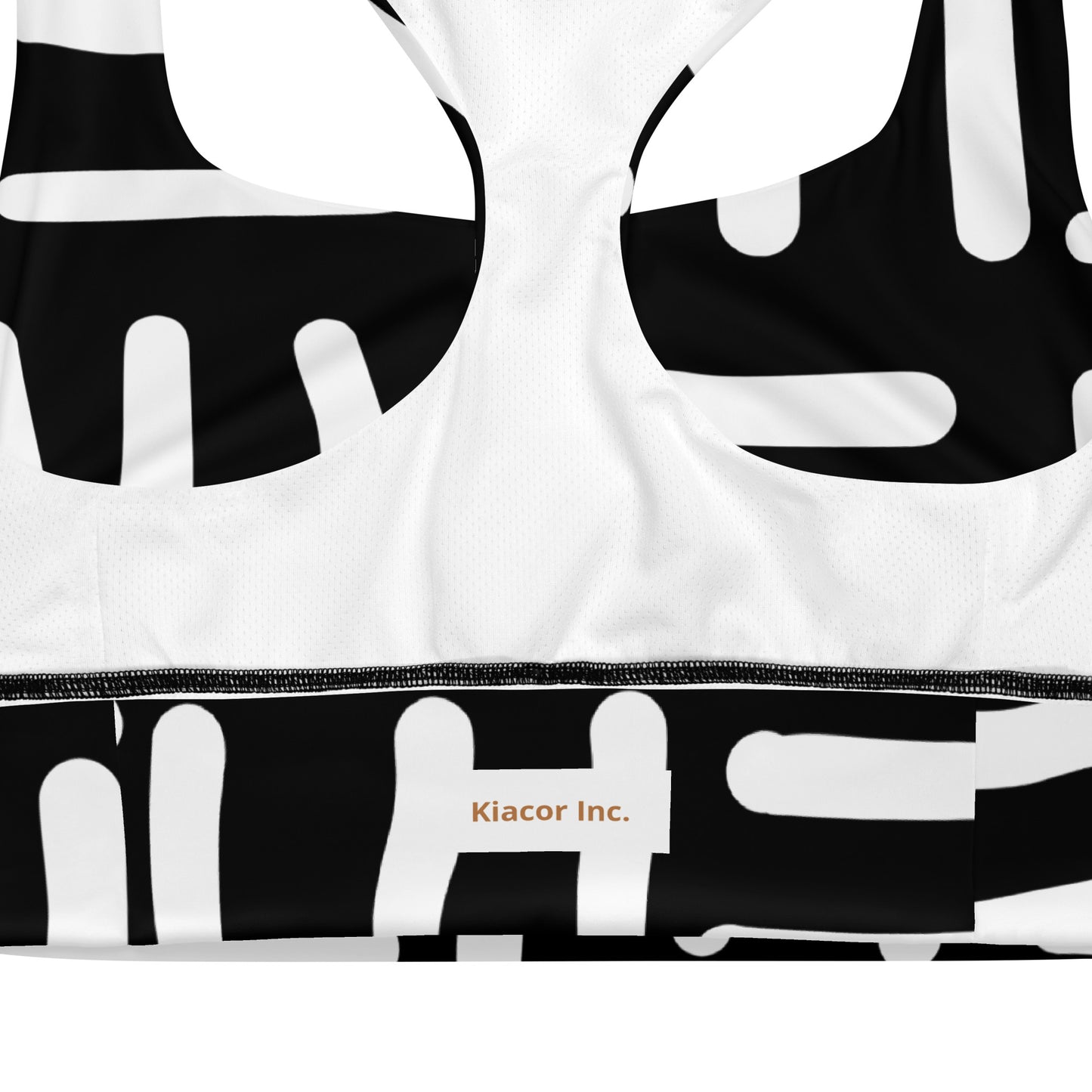 Bespoke Print II - Black and White - Longline sports bra