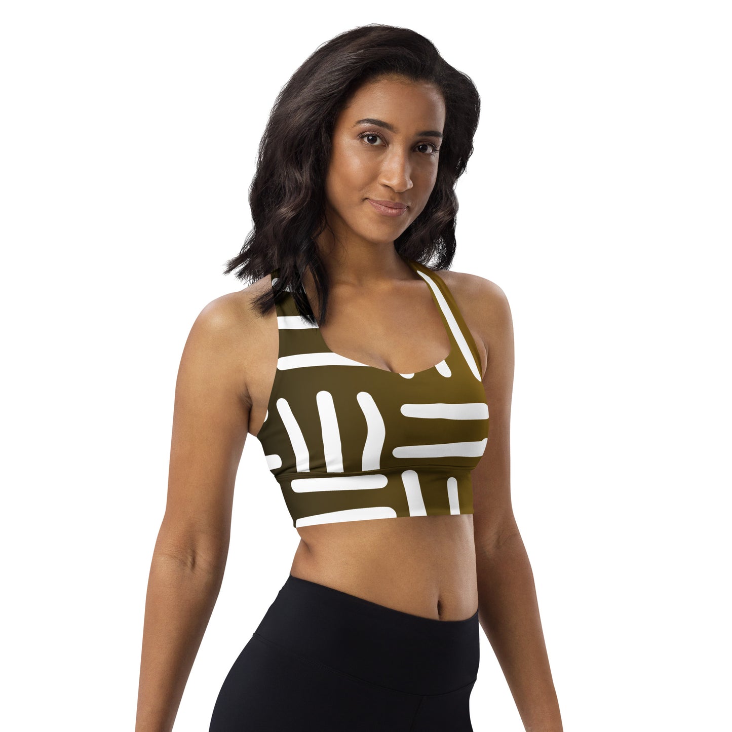 Bespoke Print - Bronze and Gold - Longline sports bra