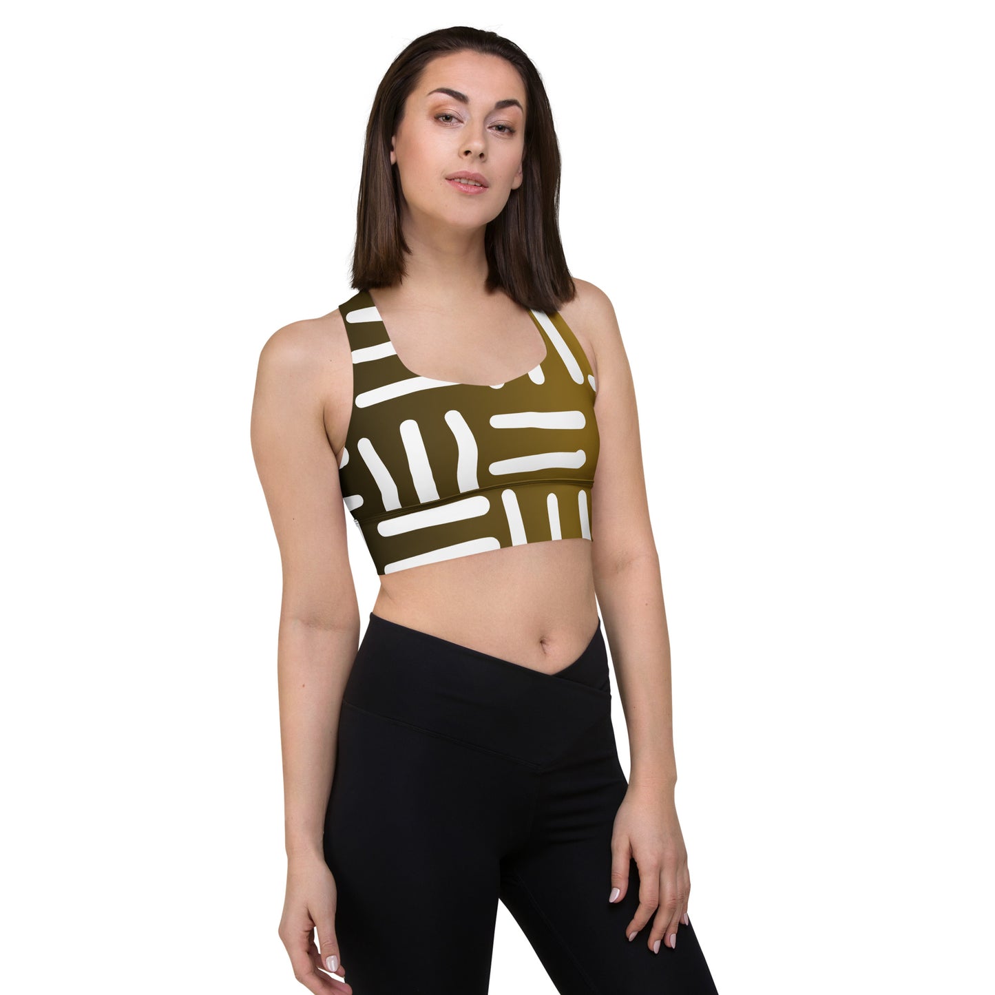 Bespoke Print - Bronze and Gold - Longline sports bra