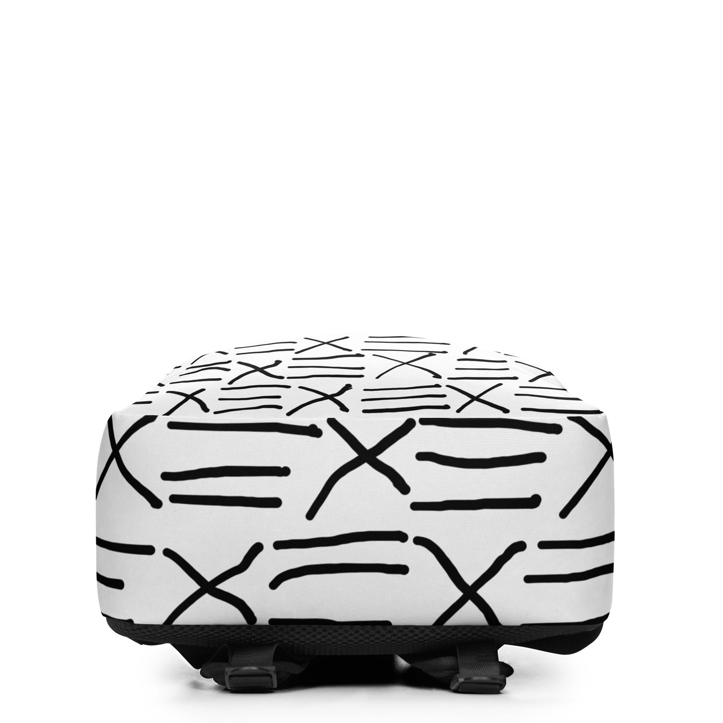 Mud Cloth Inspired Print - White and Black - Minimalist Backpack