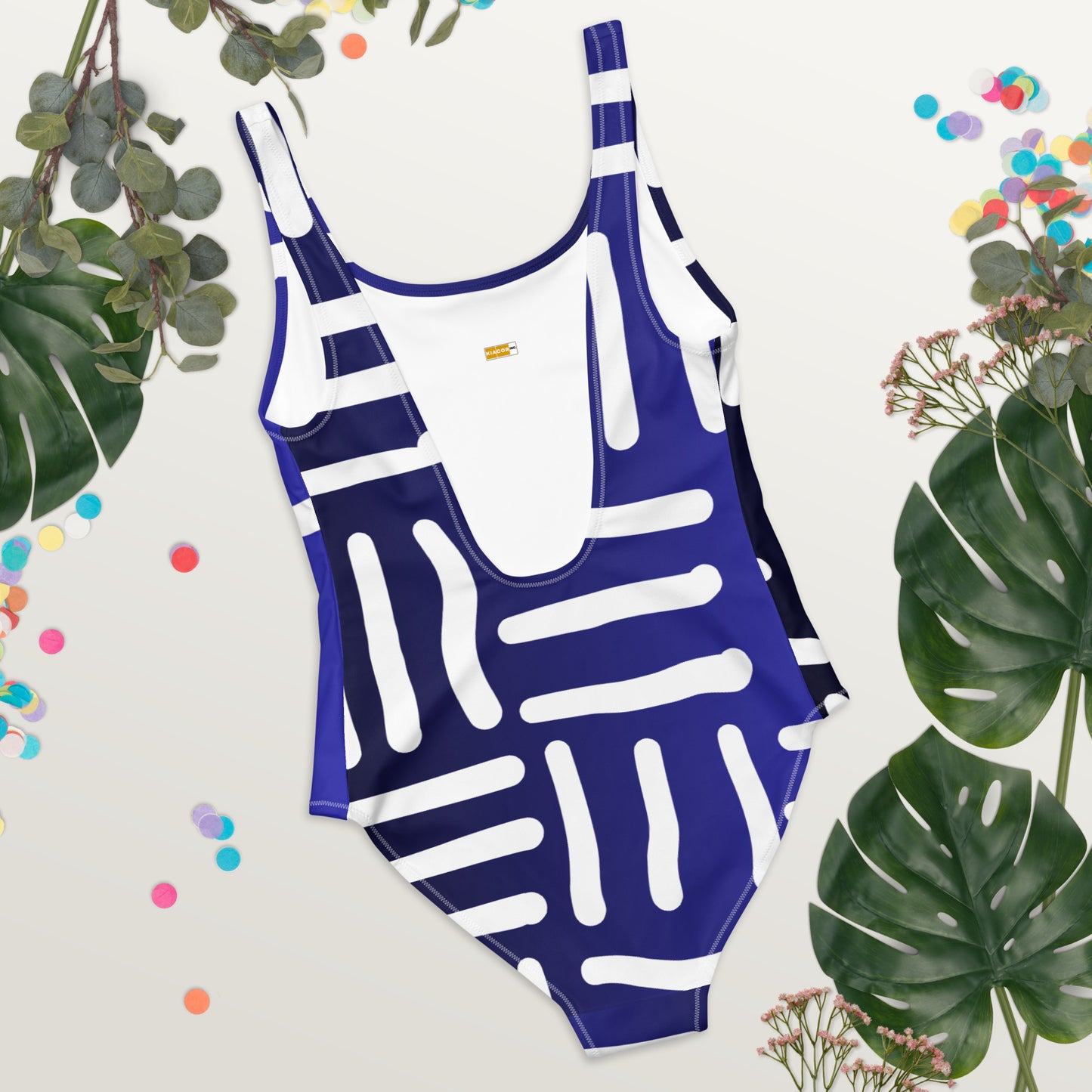 Bespoke Print II - Ombre Blue and White - One-Piece Swimsuit