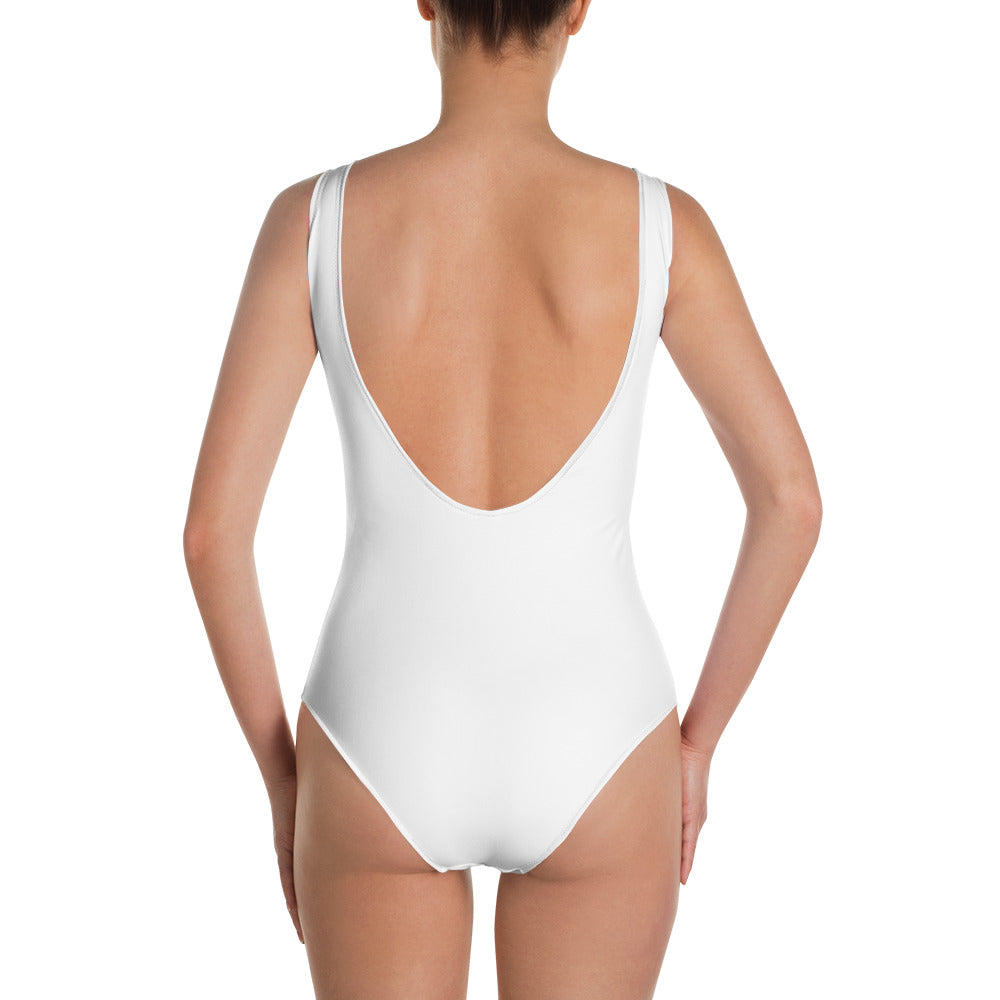 Bronze Lady - Tan and White - One-Piece Swimsuit