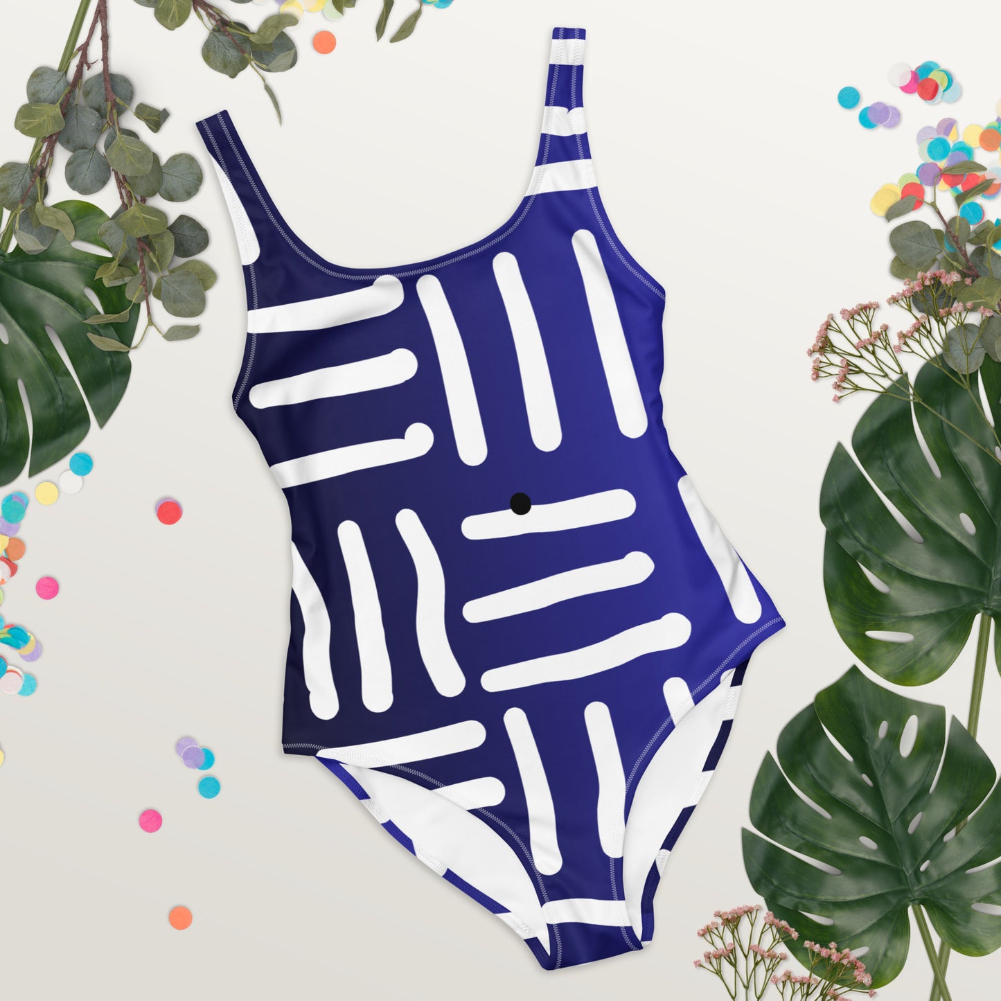 Bespoke Print II - Ombre Blue and White - One-Piece Swimsuit