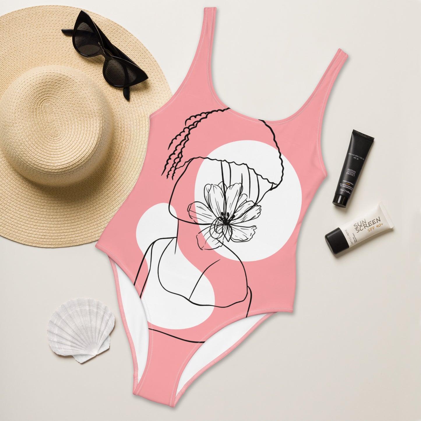 Mud Cloth Inspired Print - One-Piece Swimsuit