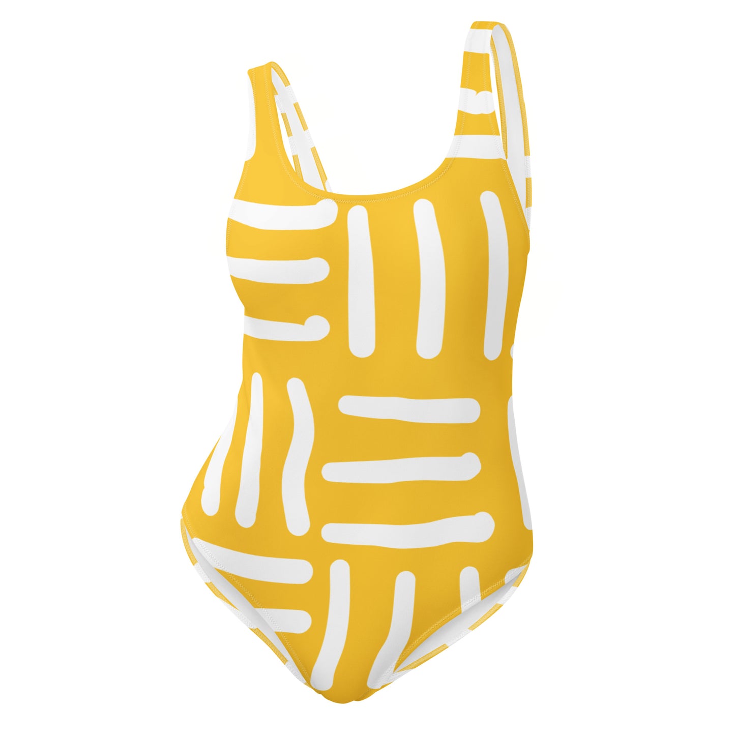 Bespoke Print II - Yellow and White - One-Piece Swimsuit