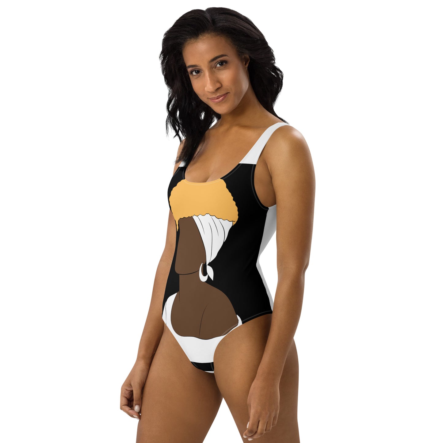 Bronze Lady - White - One-Piece Swimsuit