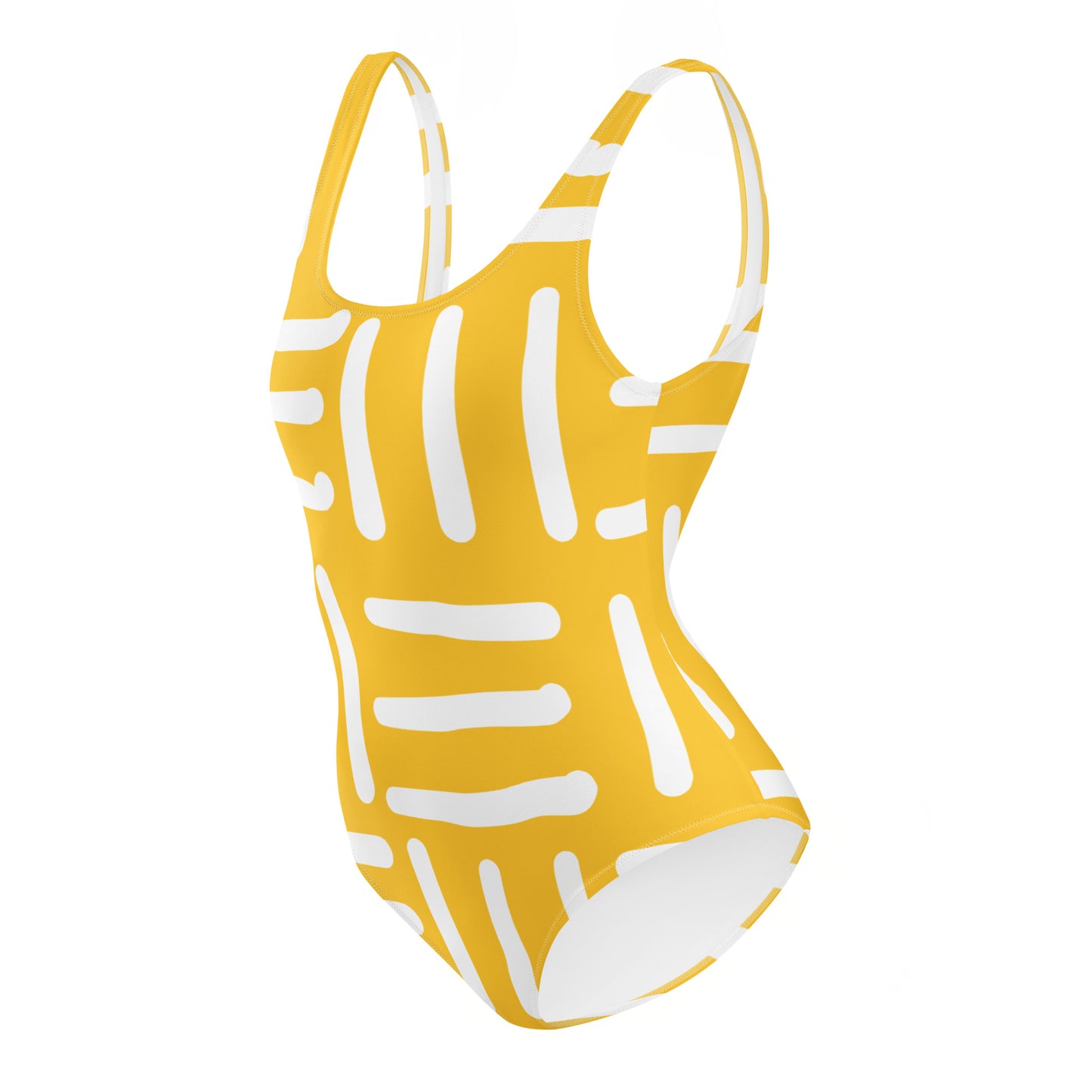 Bespoke Print II - Yellow and White - One-Piece Swimsuit