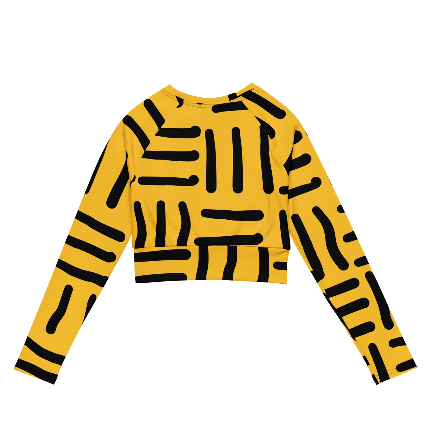 Bespoke Prints II - Yellow and Black - Recycled long-sleeve crop top