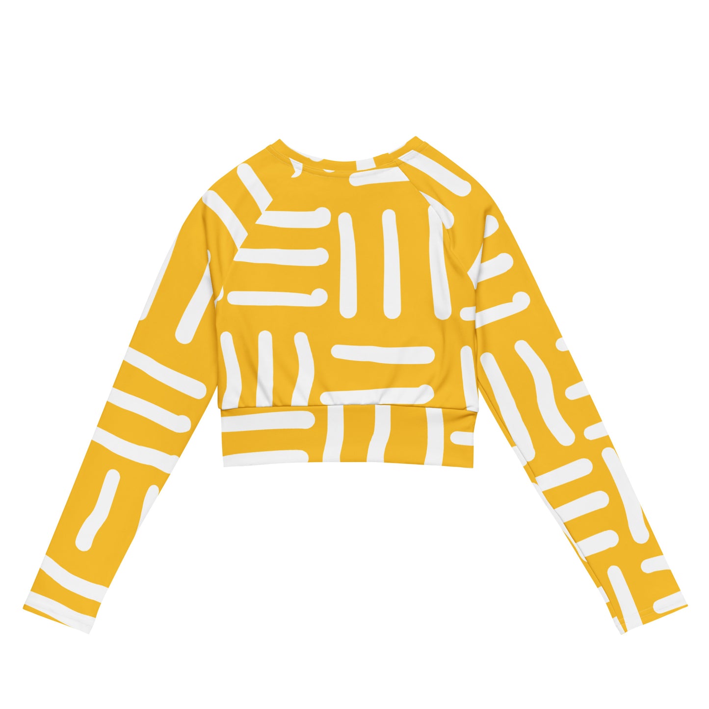 Bespoke Print II - Yellow and White - Recycled long-sleeve crop top