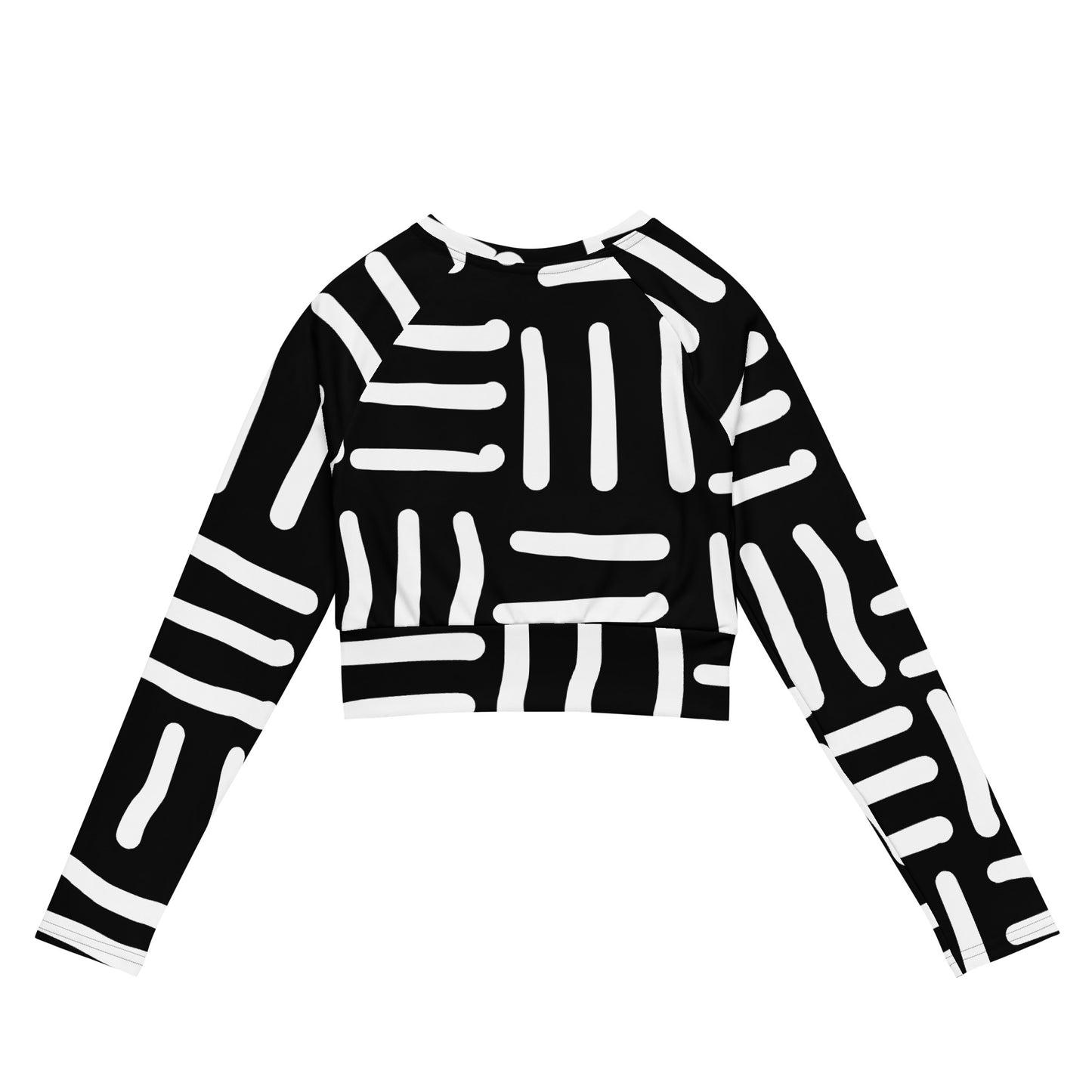 Bespoke Print II - Black White - Recycled long-sleeve crop top