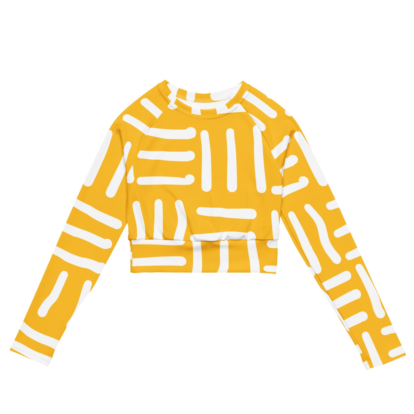 Bespoke Print II - Yellow and White - Recycled long-sleeve crop top