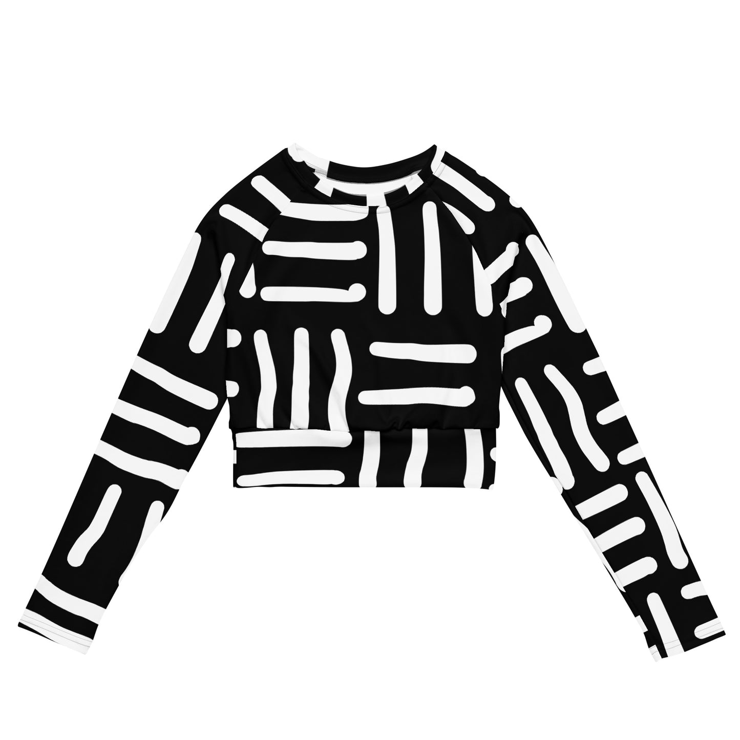 Bespoke Print II - Black White - Recycled long-sleeve crop top