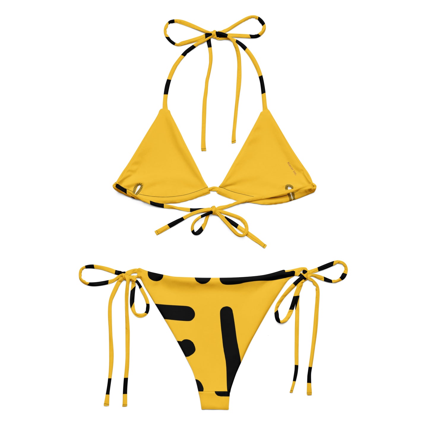 Bespoke Print II - Yellow and Black - All-over print recycled string bikini