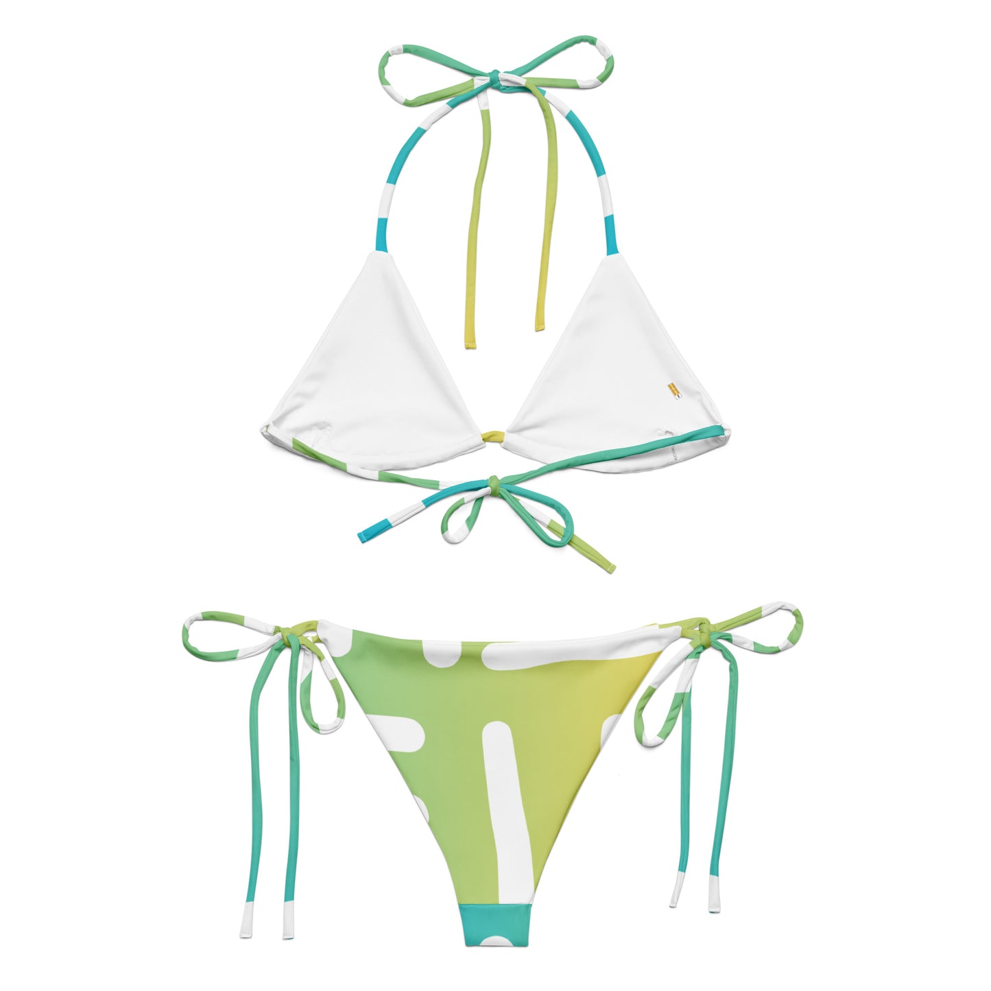 Bespoke Print II - Ombre Turquoise - All-over print recycled string bikini