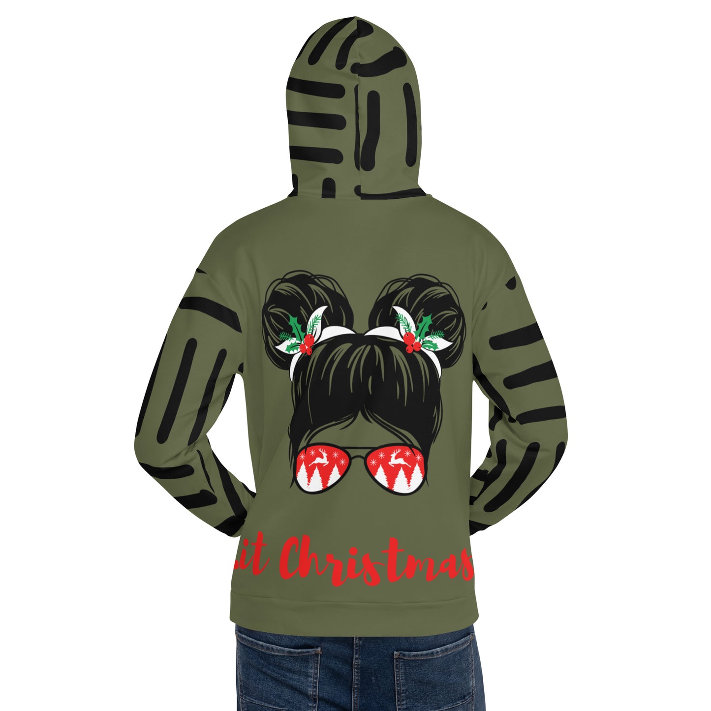 Lit Christmas - Green and Black Unisex Hoodie