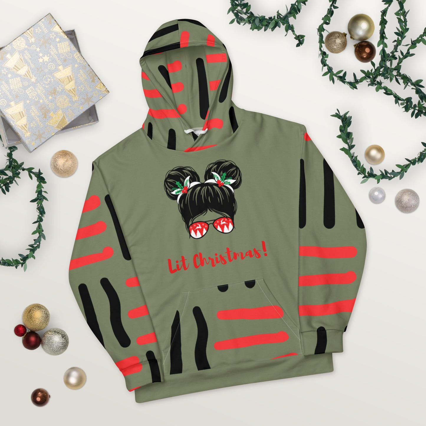 Lit Christmas - Green Unisex Hoodie