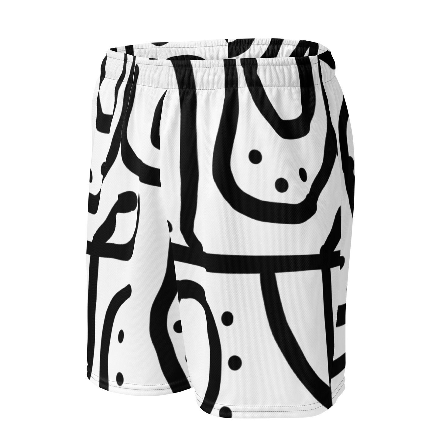 Bespoke print II White and Black Unisex mesh shorts