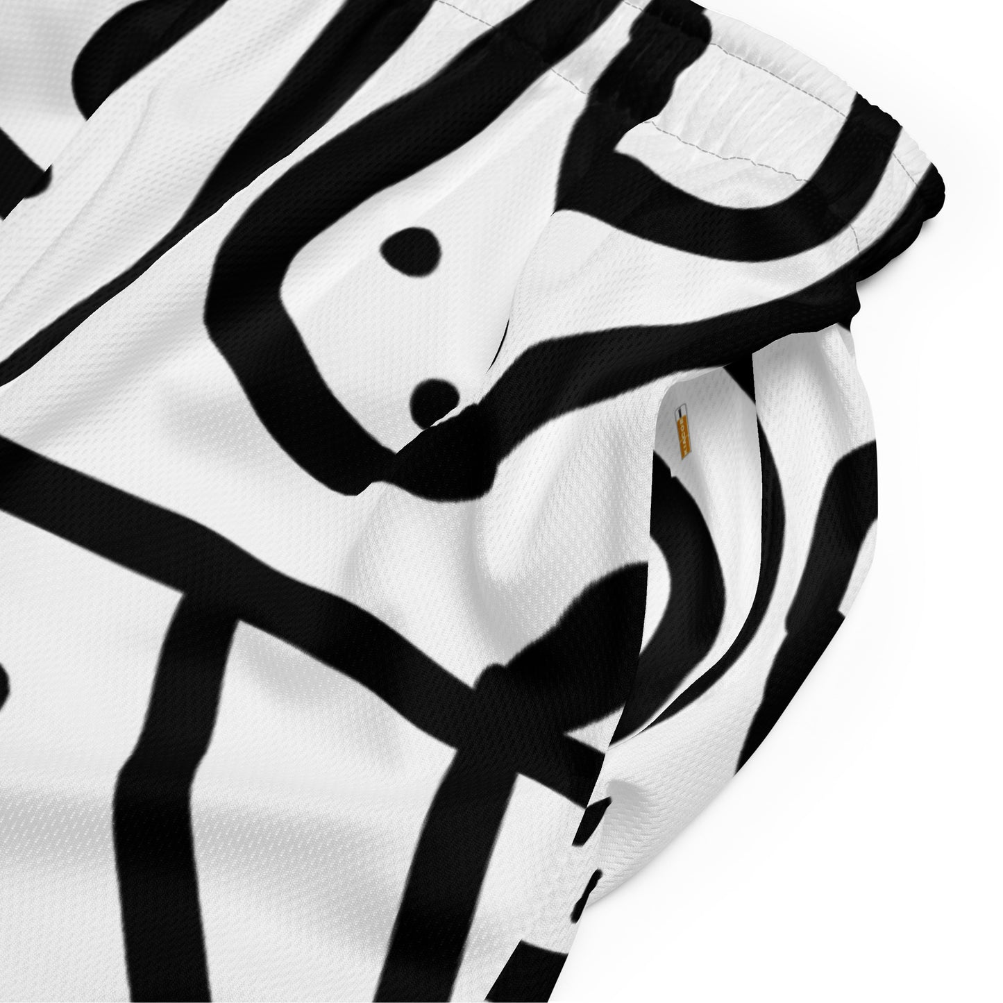 Bespoke print II White and Black Unisex mesh shorts