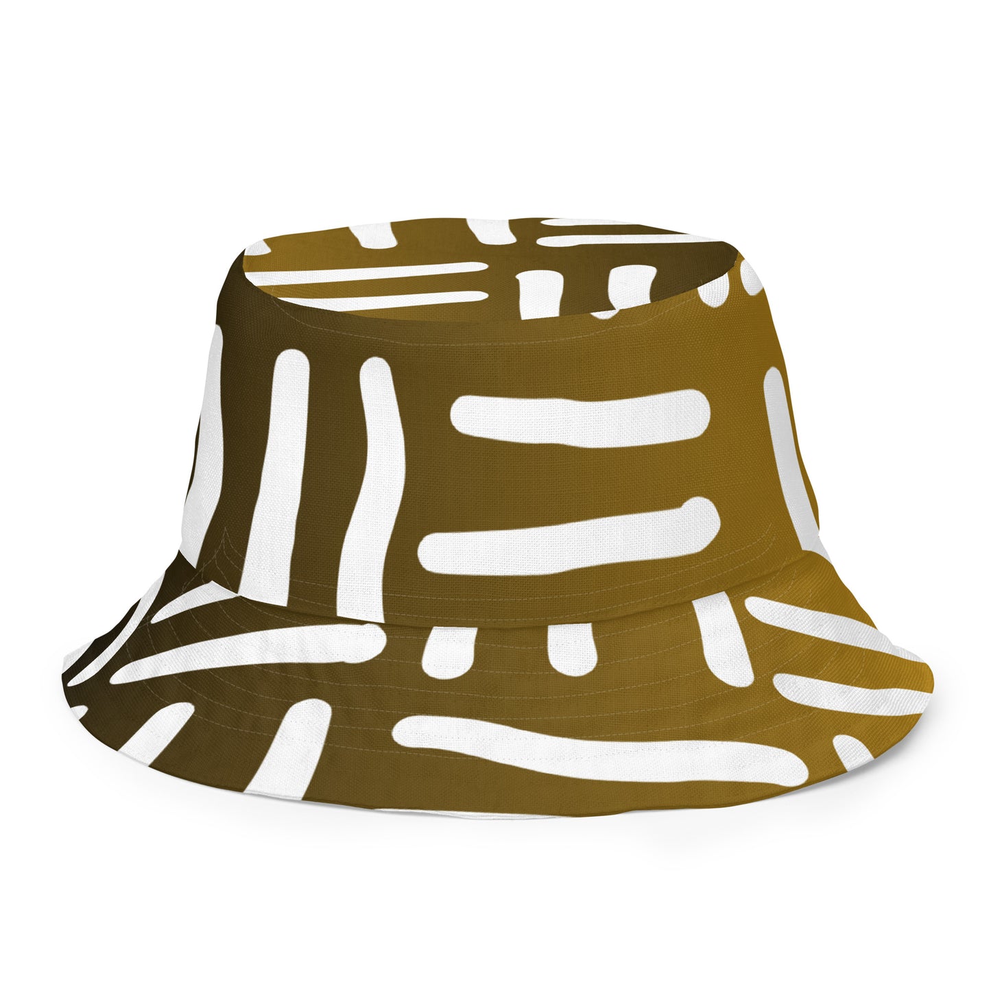 Bespoke Print II - Bronze and Gold / White and Black - Reversible bucket hat